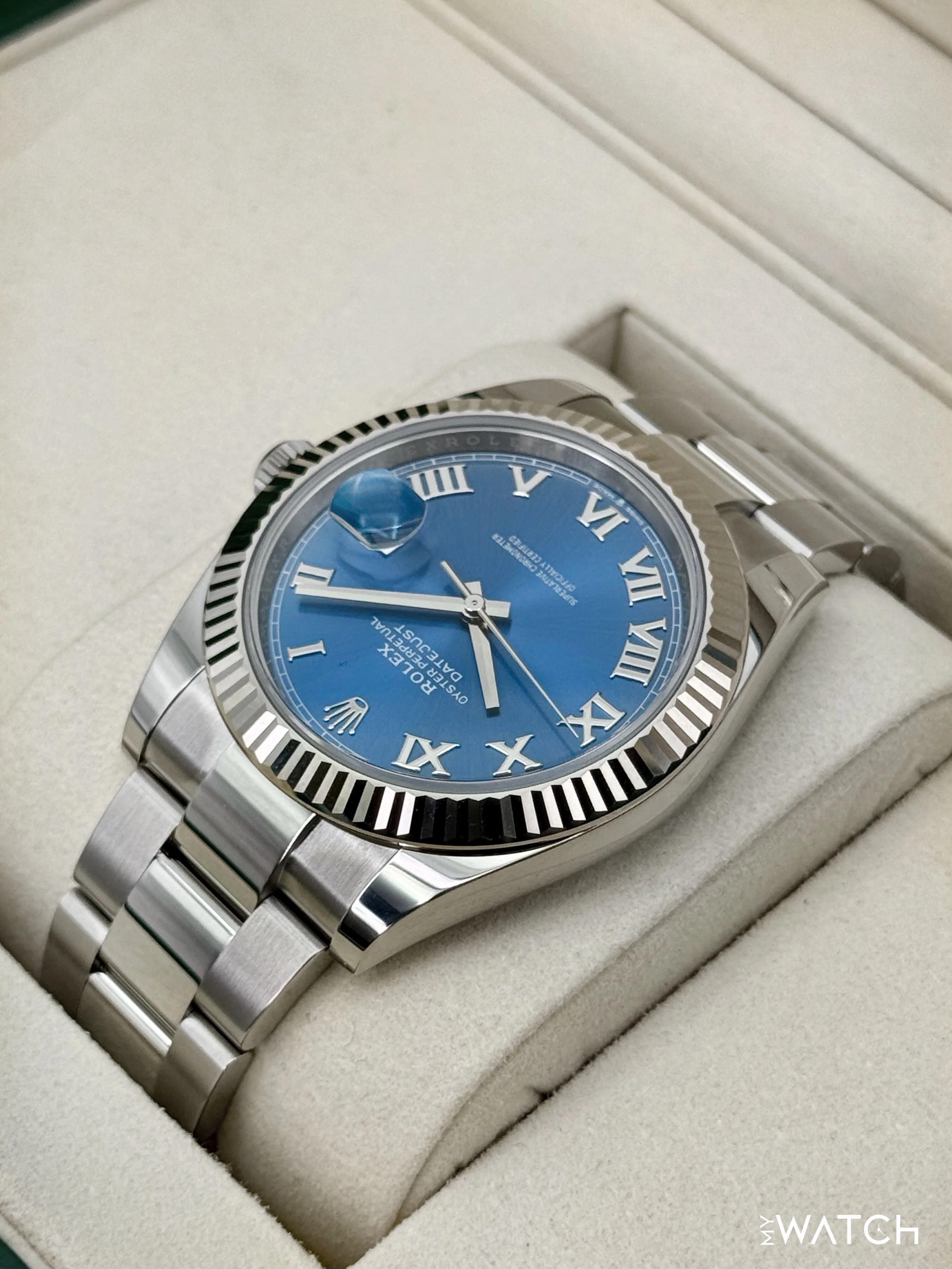 NEW 2025 Rolex Datejust 41mm 126334 Stainless Steel Oyster Azzurro Blue Dial - Image 7