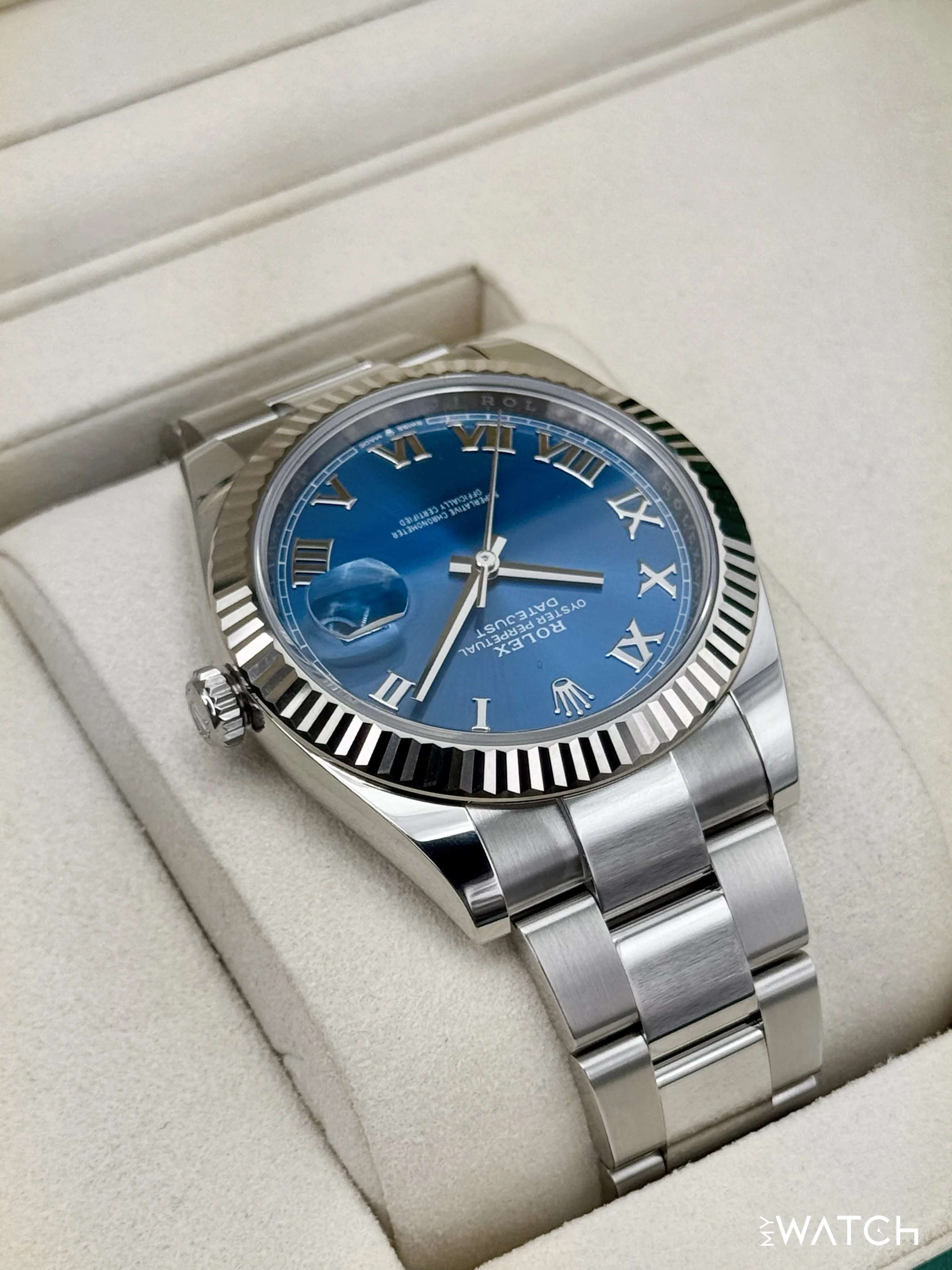 NEW 2025 Rolex Datejust 41mm 126334 Stainless Steel Oyster Azzurro Blue Dial - Image 8