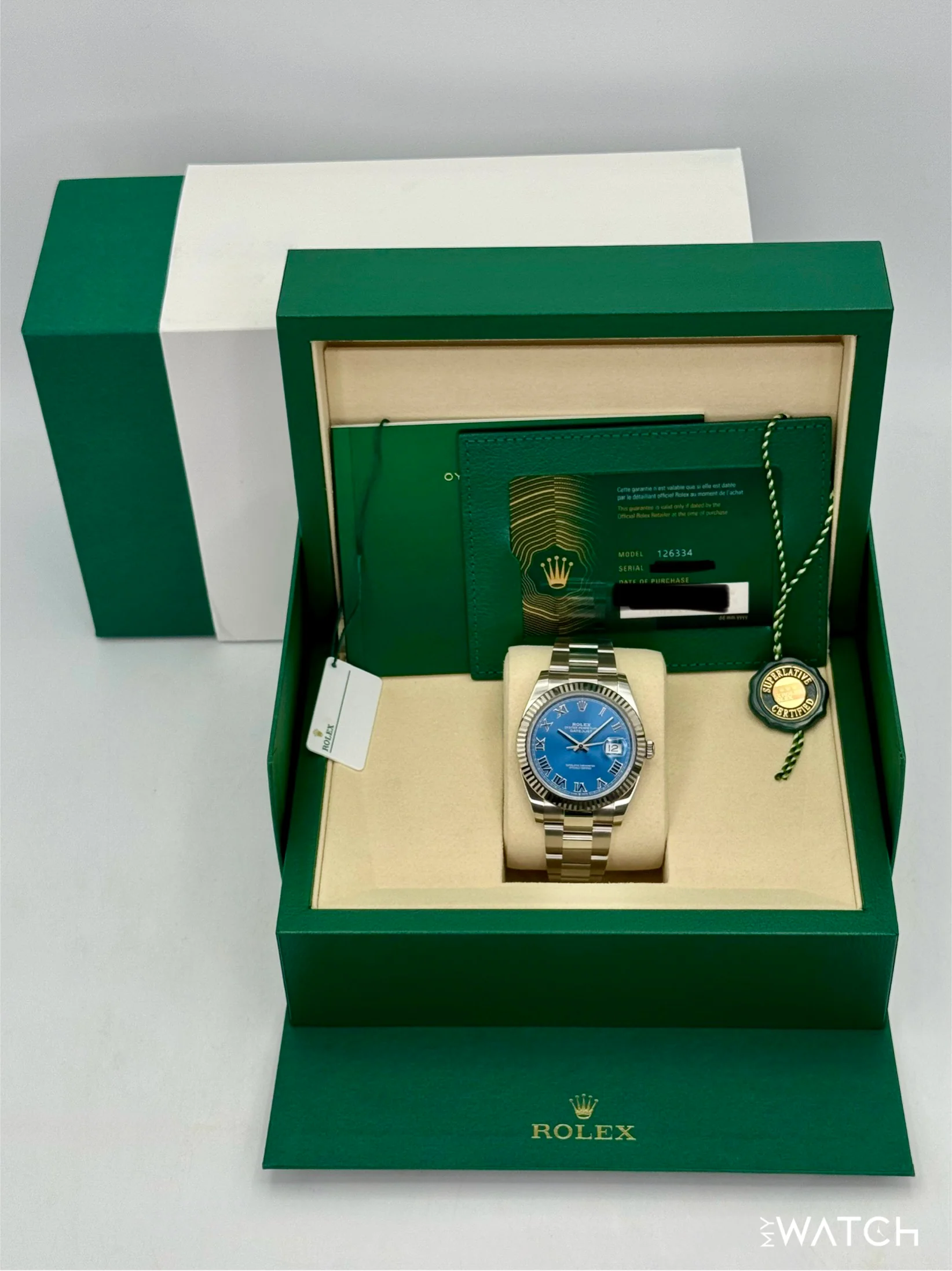 NEW 2025 Rolex Datejust 41mm 126334 Stainless Steel Oyster Azzurro Blue Dial - Image 9