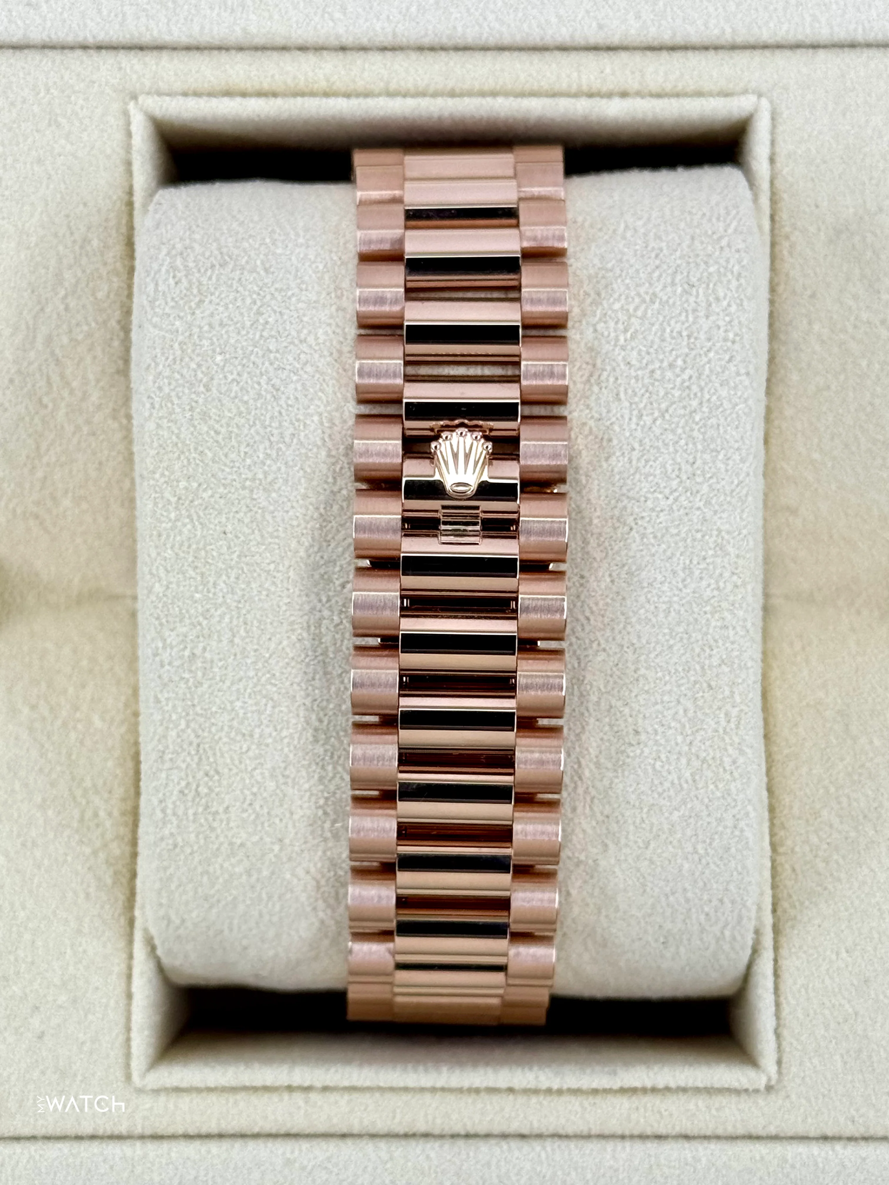 NEW 2025 Rolex Day-Date 36mm 128345RBR Rose Gold Blue Baguette Dial - Image 2