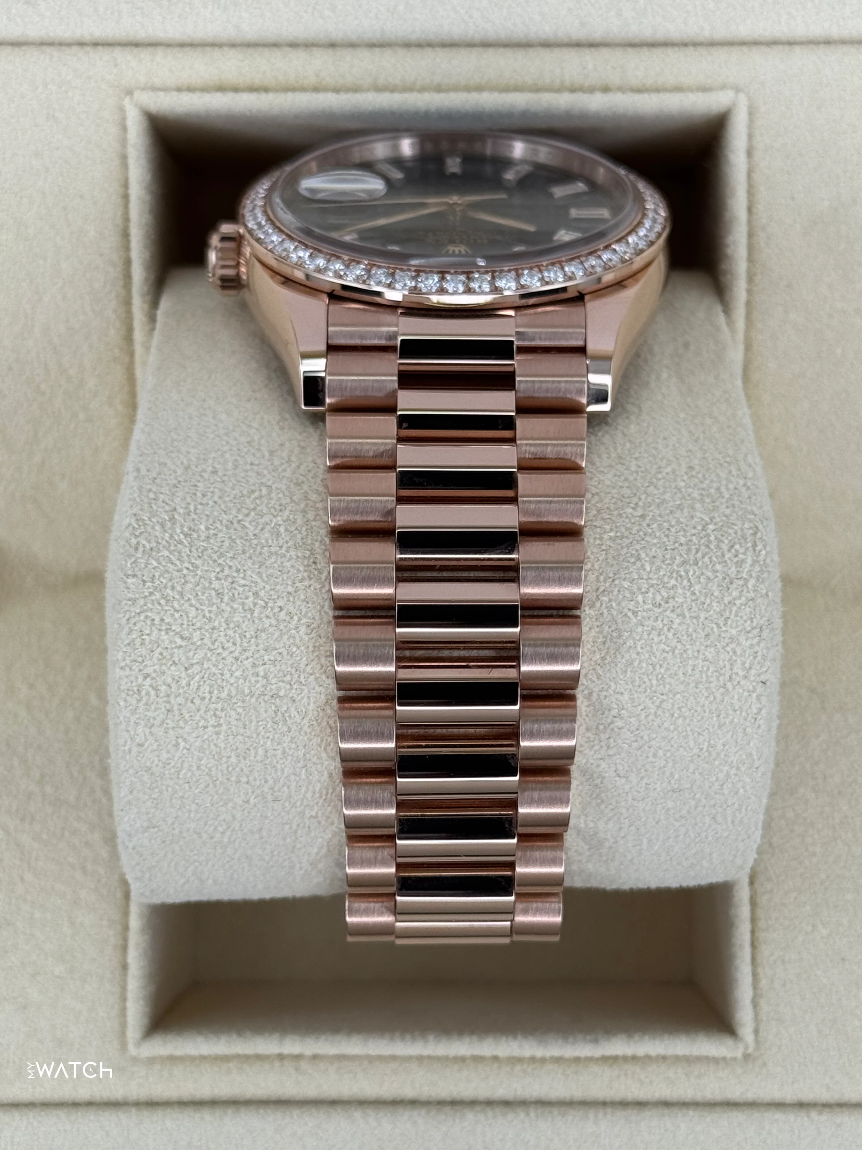 NEW 2025 Rolex Day-Date 36mm 128345RBR Rose Gold Blue Baguette Dial - Image 4