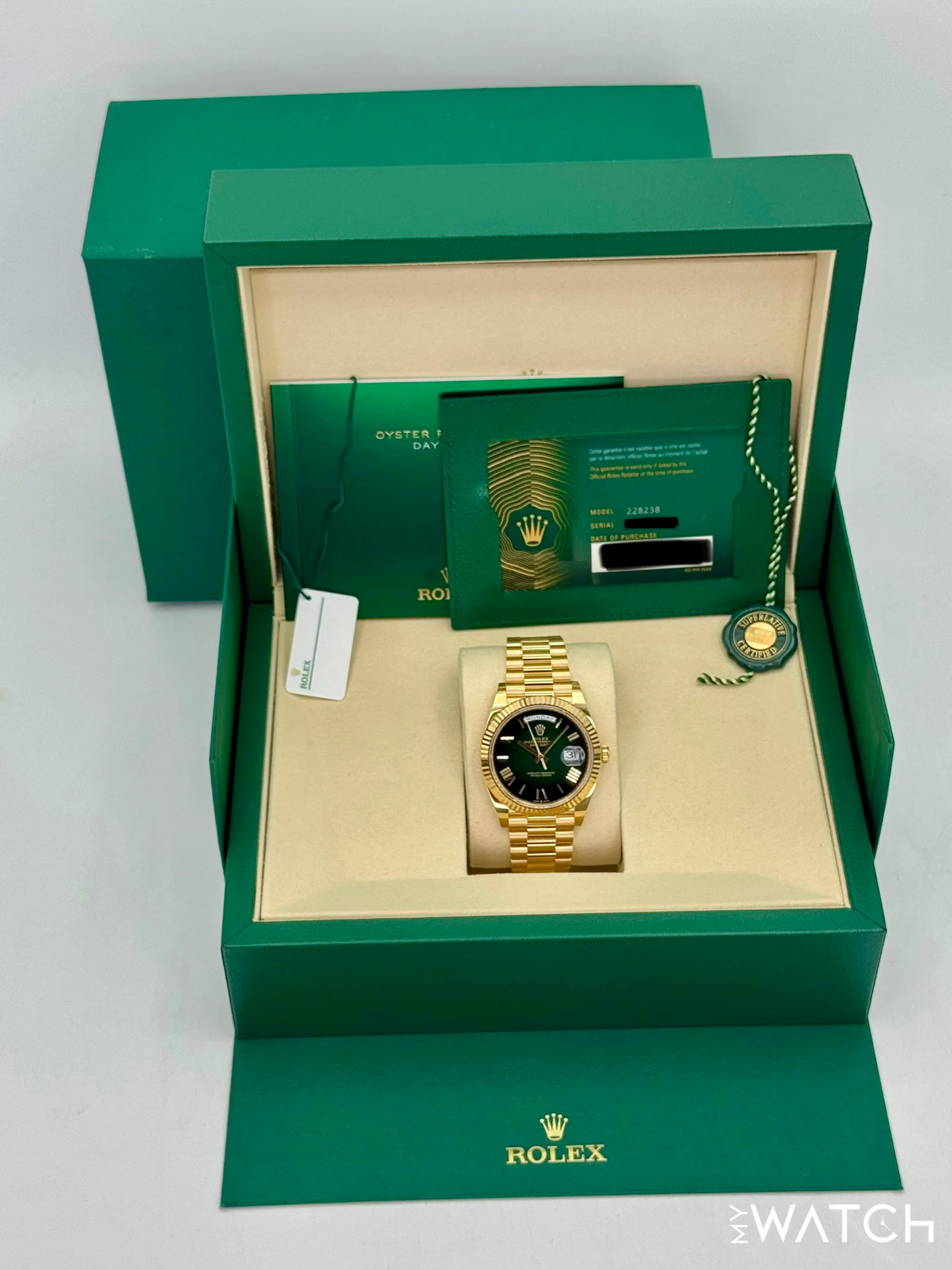 NEW 2025 Rolex Day-Date 40mm 228238 Presidential Green Ombre Dial - Image 9