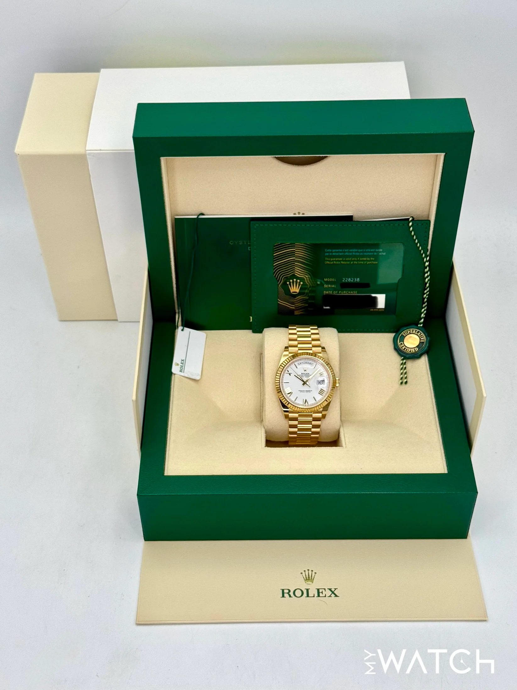 NEW 2025 Rolex Day-Date 40mm 228238 Presidential White Dial - Image 9