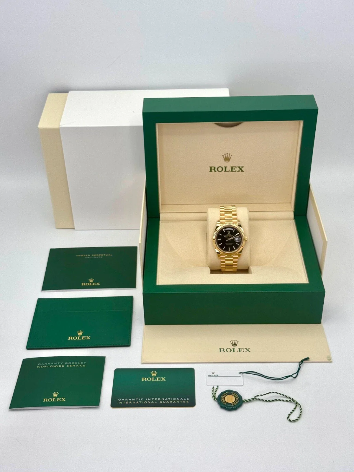 NEW 2025 Rolex Day-Date 40mm 228238 Yellow Gold Black Dial - Image 10