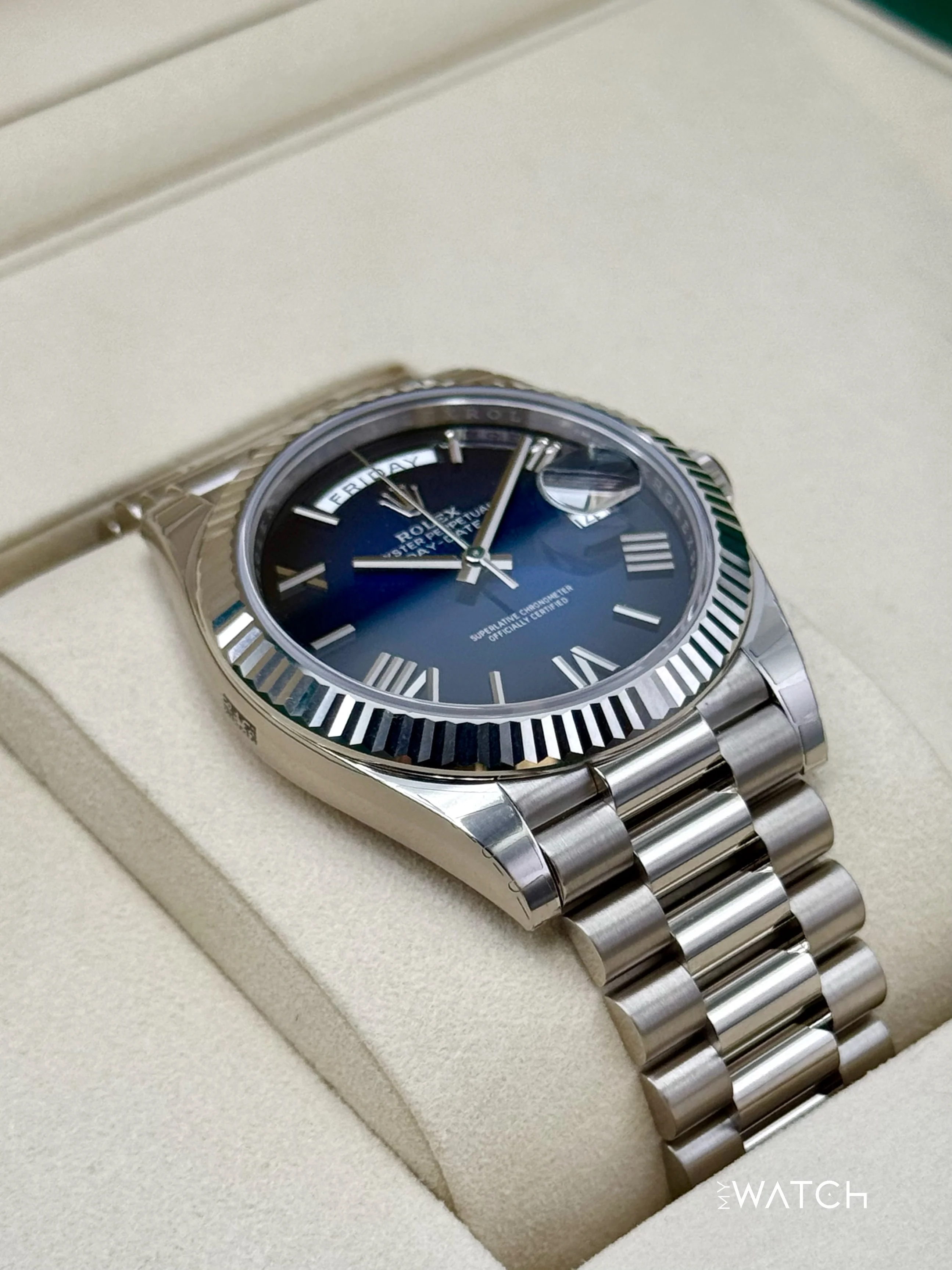 NEW 2025 Rolex Day-Date 40mm 228239 Presidential Blue Ombre Dial - Image 6