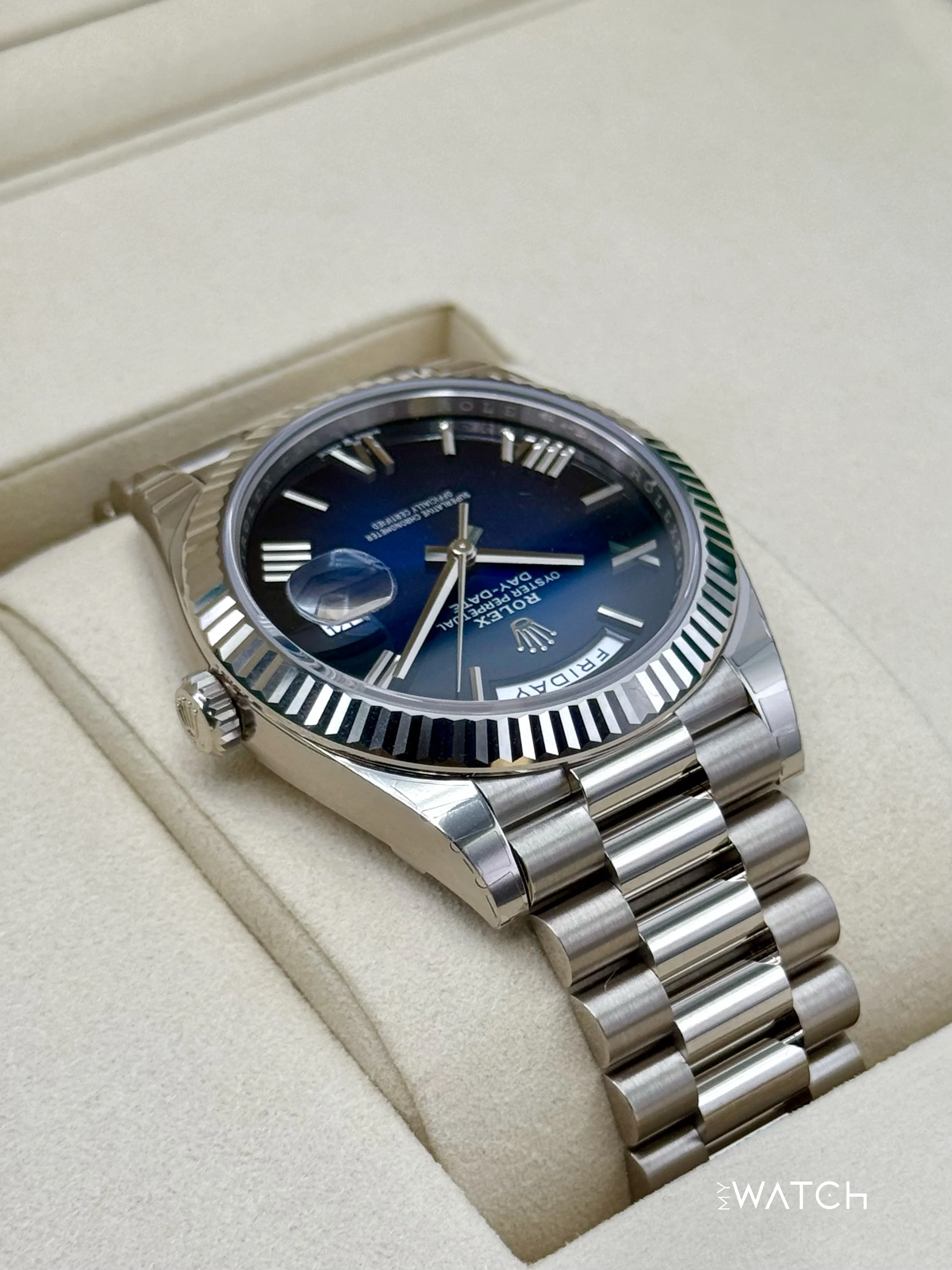 NEW 2025 Rolex Day-Date 40mm 228239 Presidential Blue Ombre Dial - Image 8