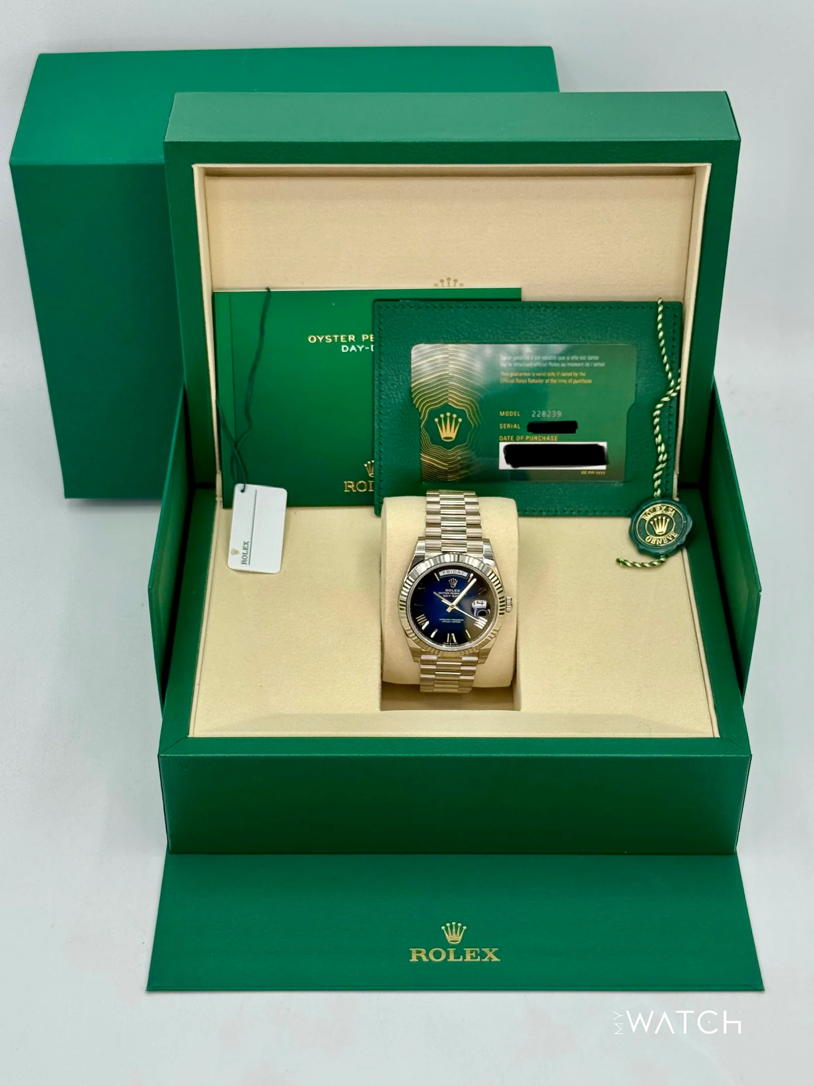 NEW 2025 Rolex Day-Date 40mm 228239 Presidential Blue Ombre Dial - Image 9