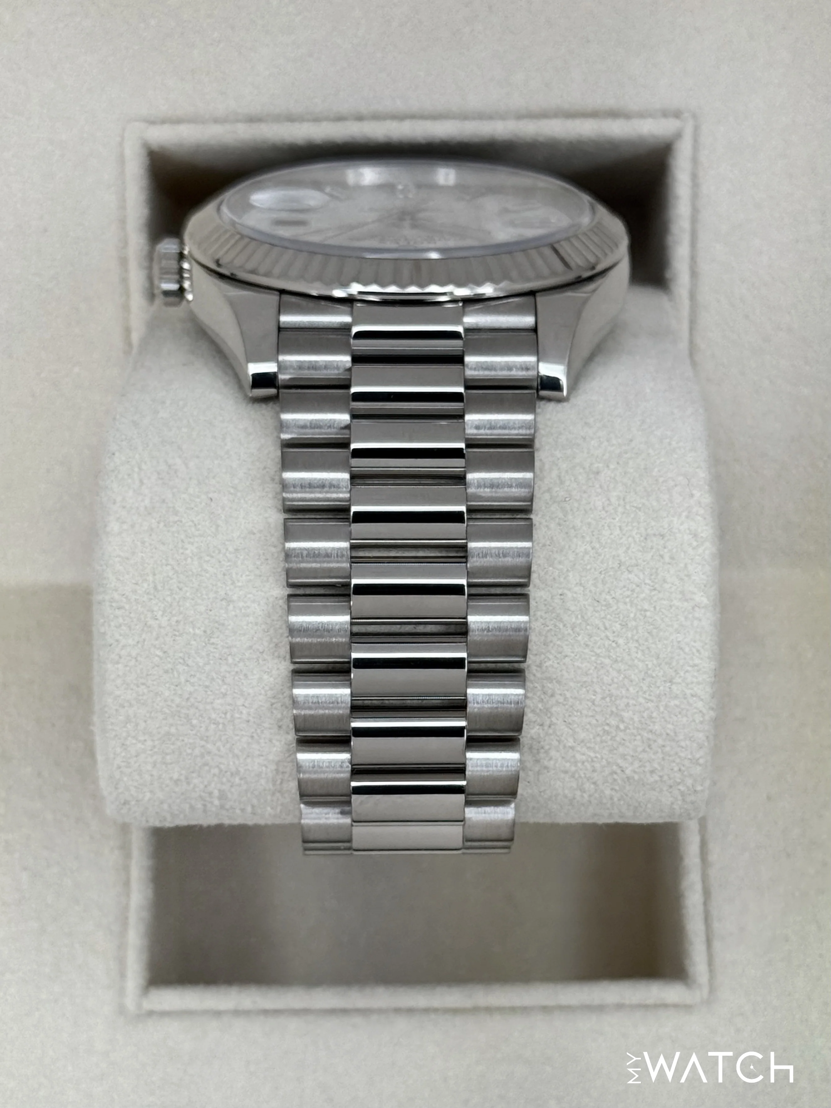 NEW 2025 Rolex Day-Date 40mm 228239 Presidential White Gold Meteorite Dial - Image 4