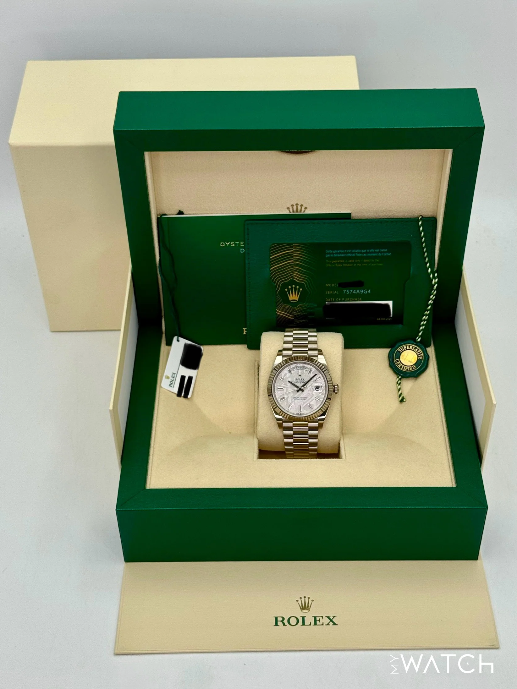 NEW 2025 Rolex Day-Date 40mm 228239 Presidential White Gold Meteorite Dial - Image 9
