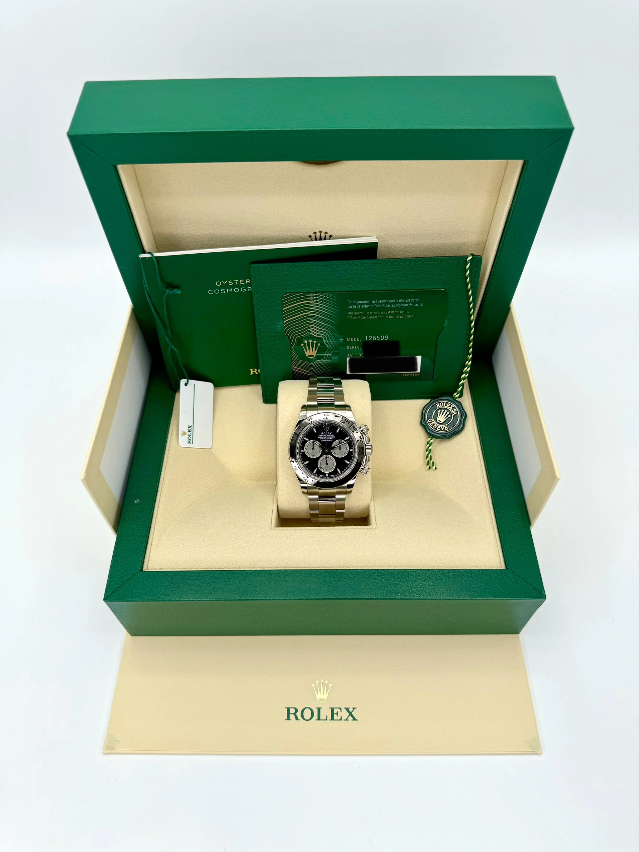 NEW 2025 Rolex Daytona 40mm 126509 White Gold Black Dial - Image 9