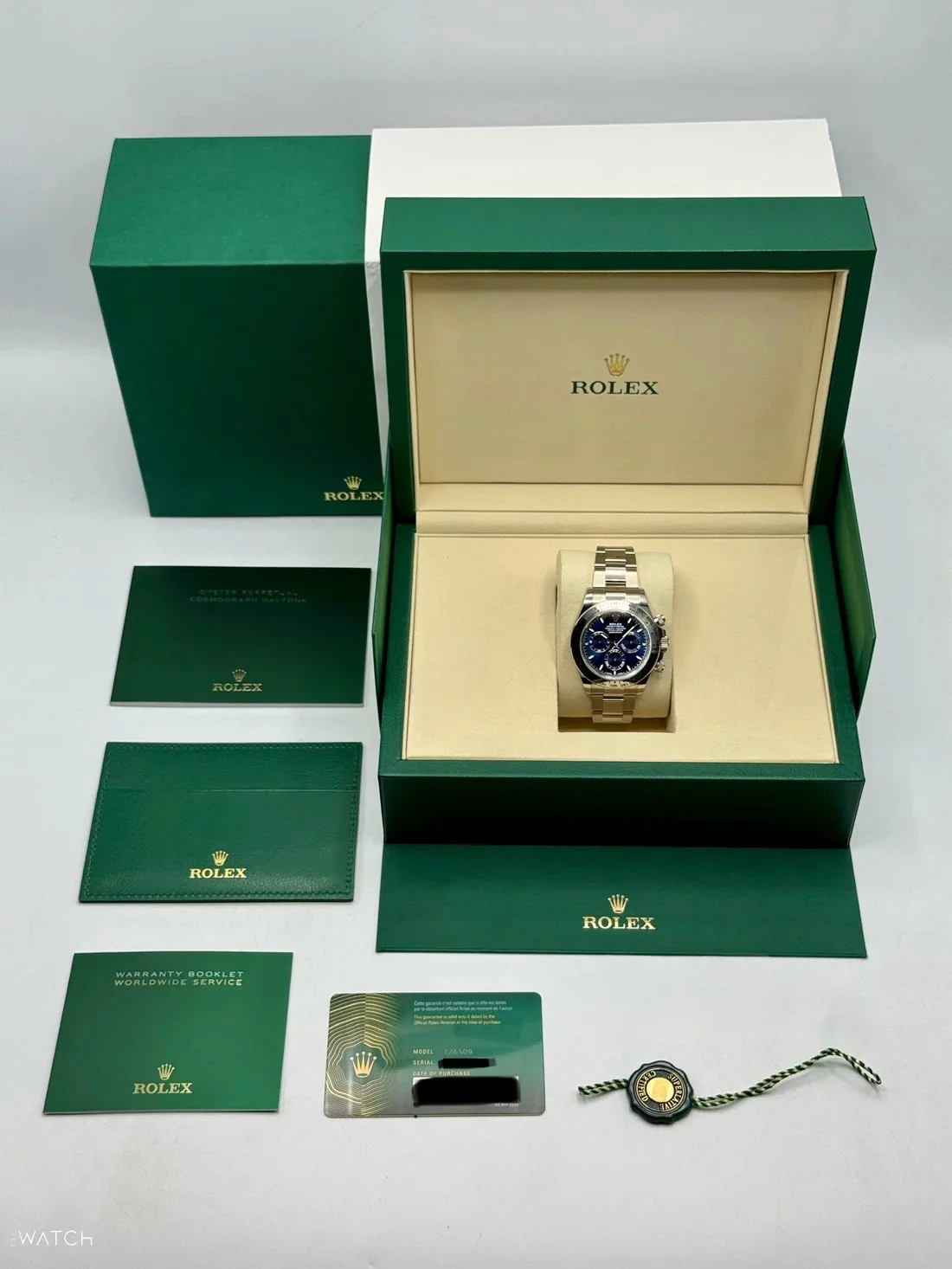 NEW 2025 Rolex Daytona 40mm 126509 White Gold Blue Dial - Image 9