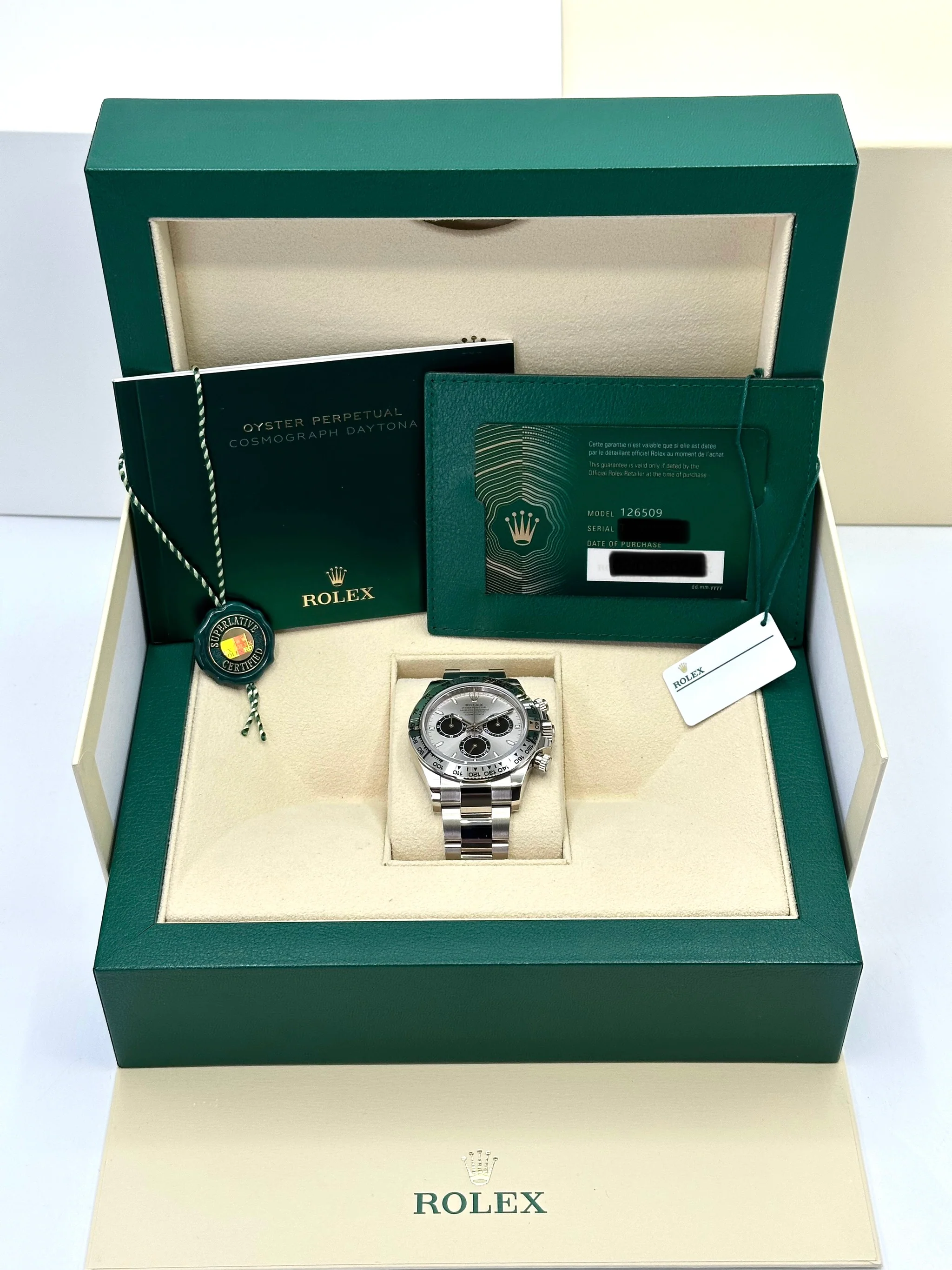 NEW 2025 Rolex Daytona 40mm 126509 White Gold Silver Ghost Dial - Image 10