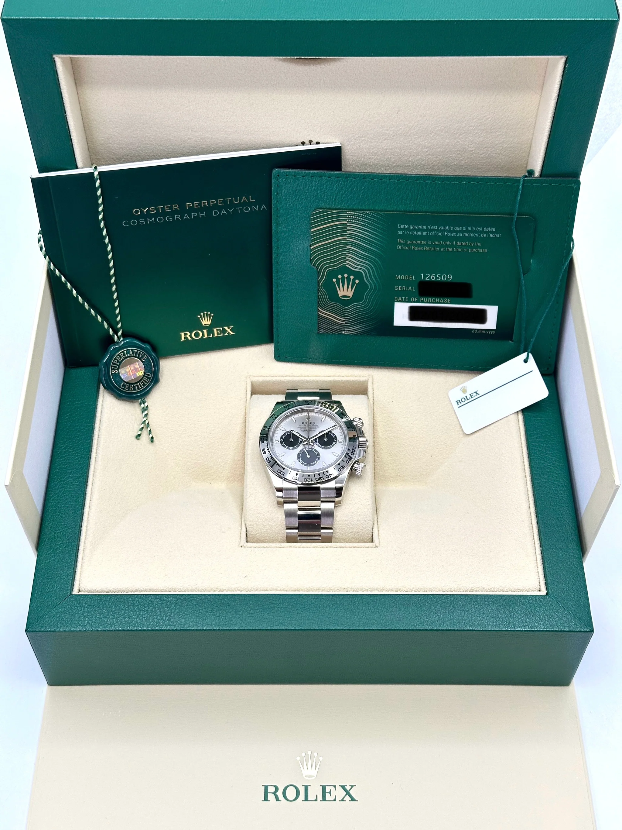 NEW 2025 Rolex Daytona 40mm 126509 White Gold Silver Ghost Dial - Image 9