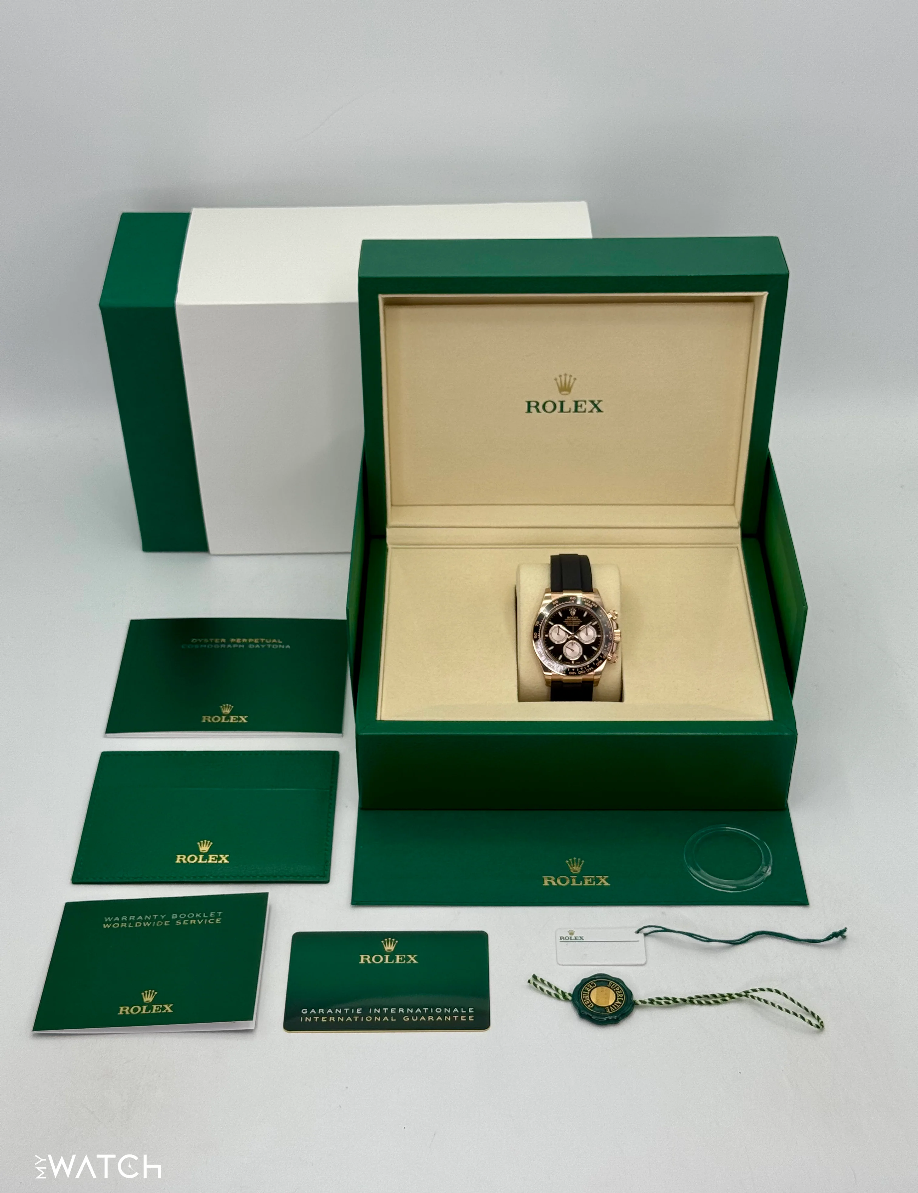 NEW 2025 Rolex Daytona 40mm 126515LN Rose Gold Oysterflex Black Dial (STICKERED) - Image 10