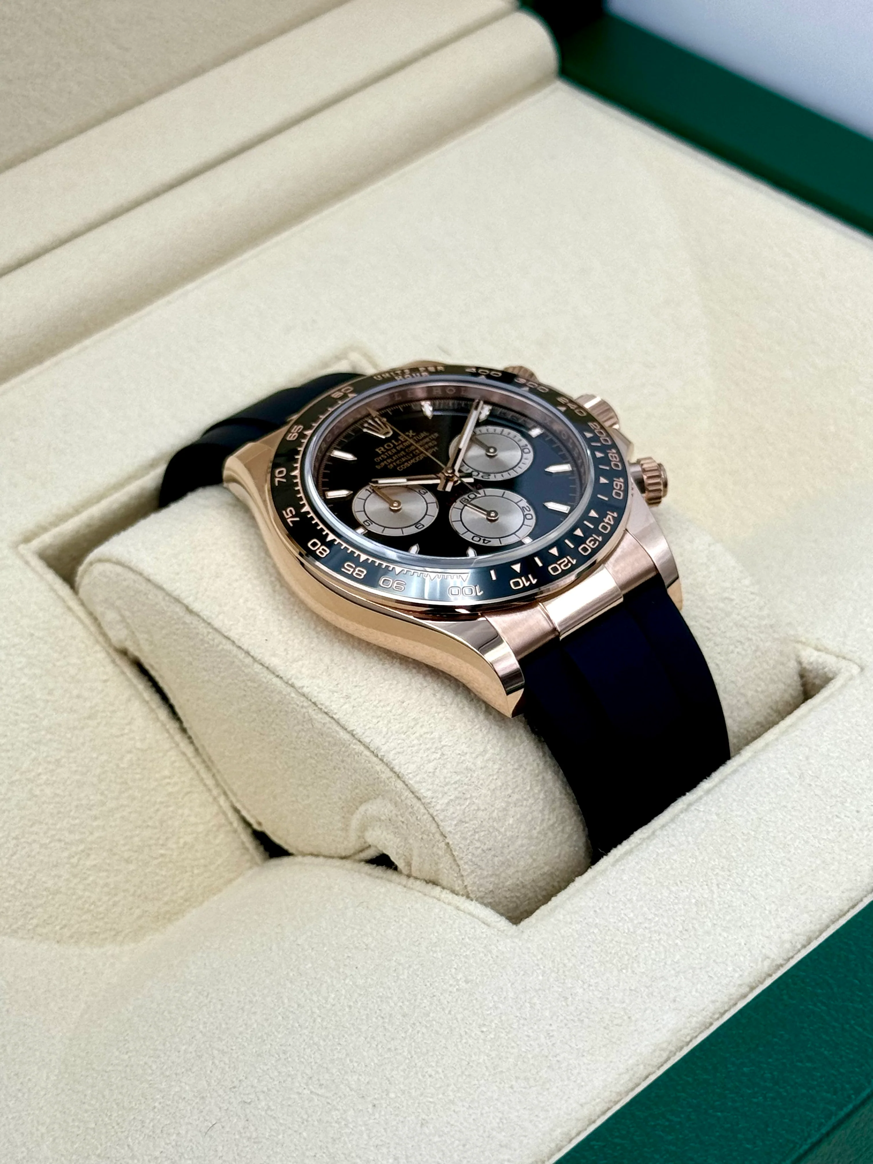 NEW 2025 Rolex Daytona 40mm 126515LN Rose Gold Oysterflex Black Dial - Image 6