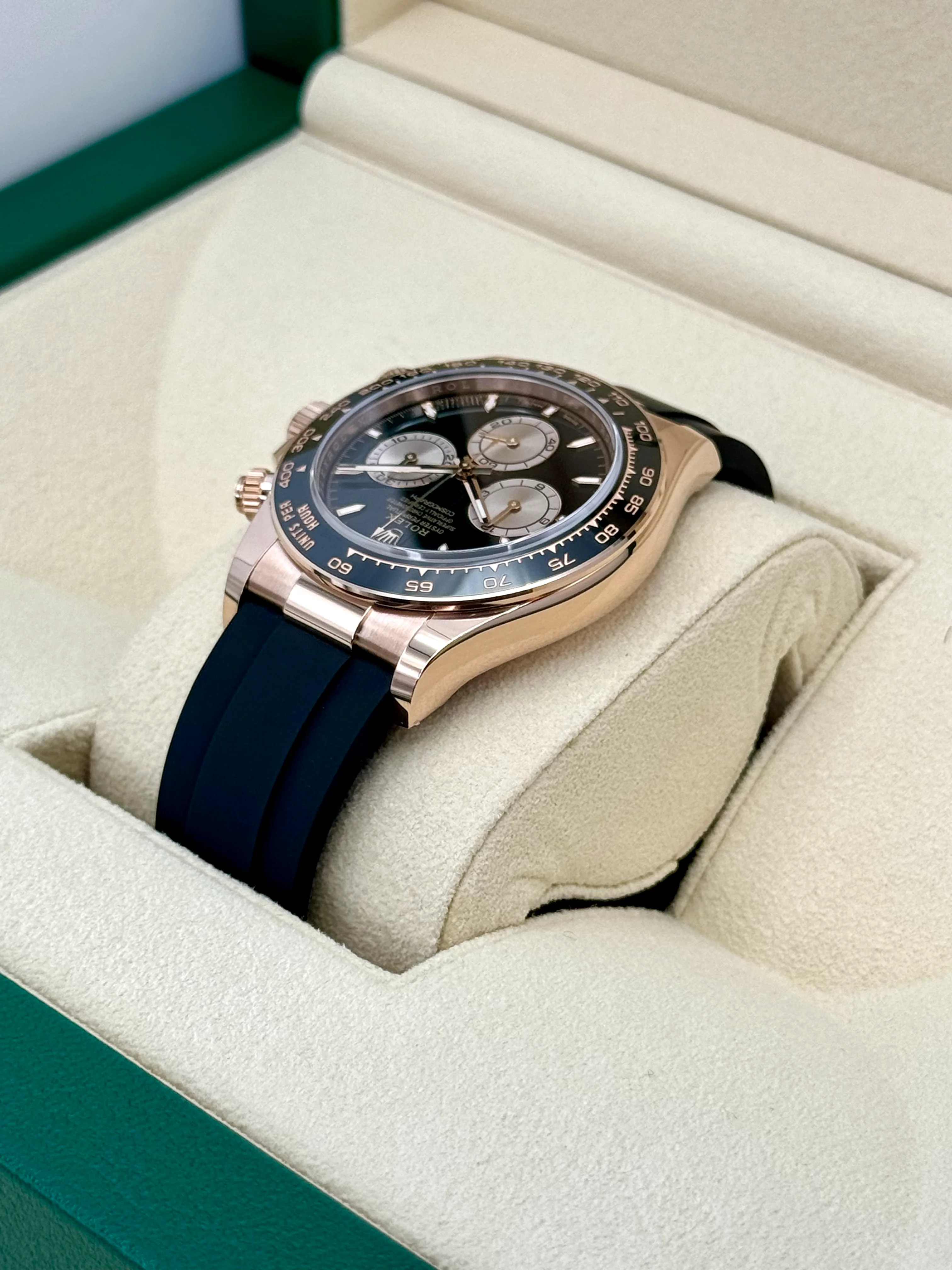 NEW 2025 Rolex Daytona 40mm 126515LN Rose Gold Oysterflex Black Dial - Image 7