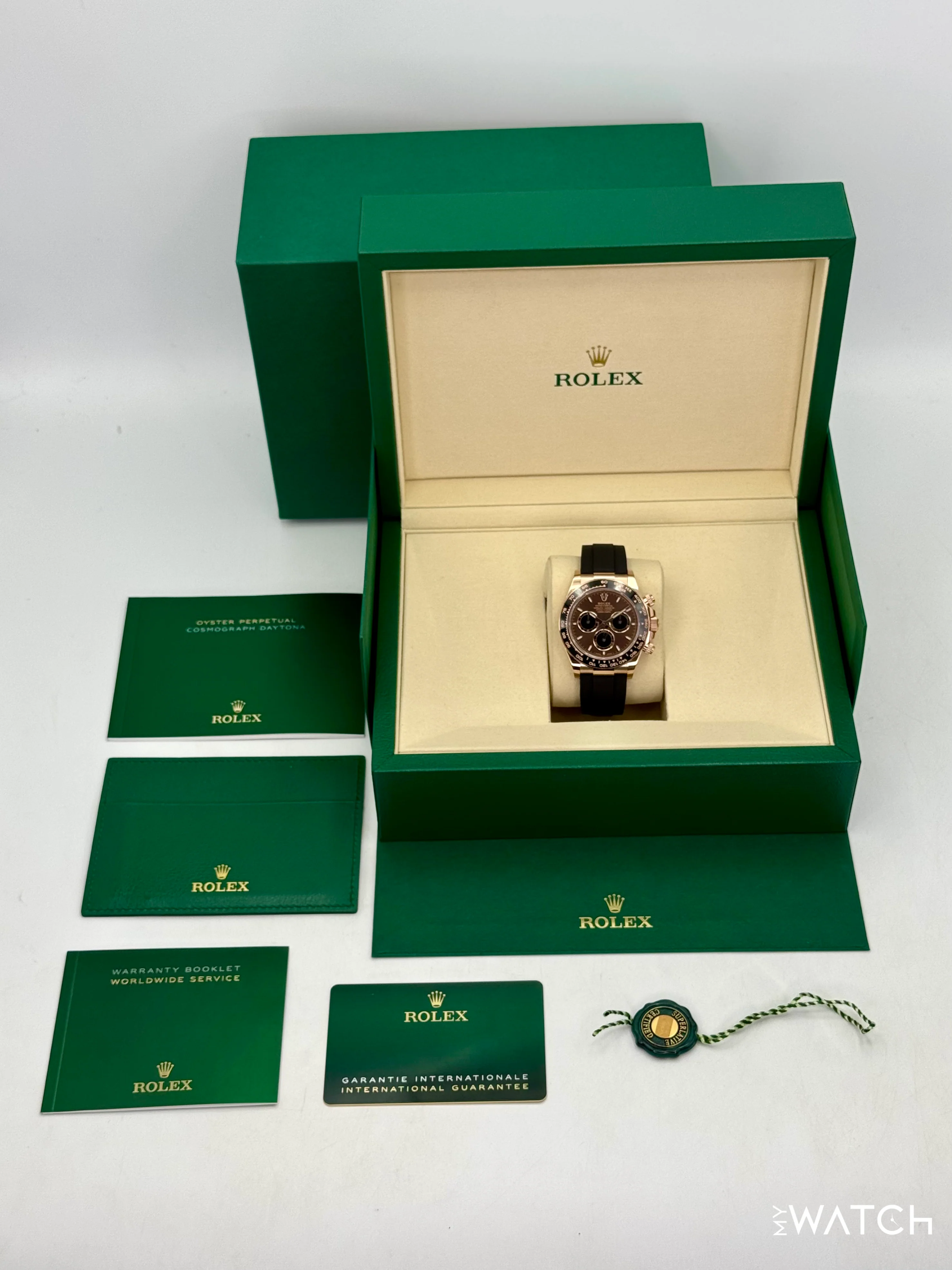 NEW 2025 Rolex Daytona 40mm 126515LN Rose Gold Oysterflex Chocolate Dial - Image 10