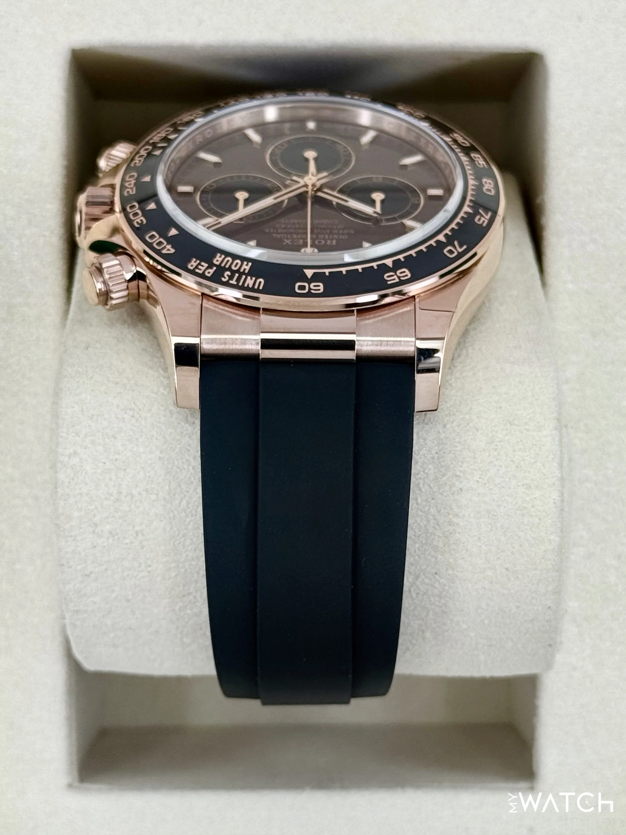 NEW 2025 Rolex Daytona 40mm 126515LN Rose Gold Oysterflex Chocolate Dial - Image 4