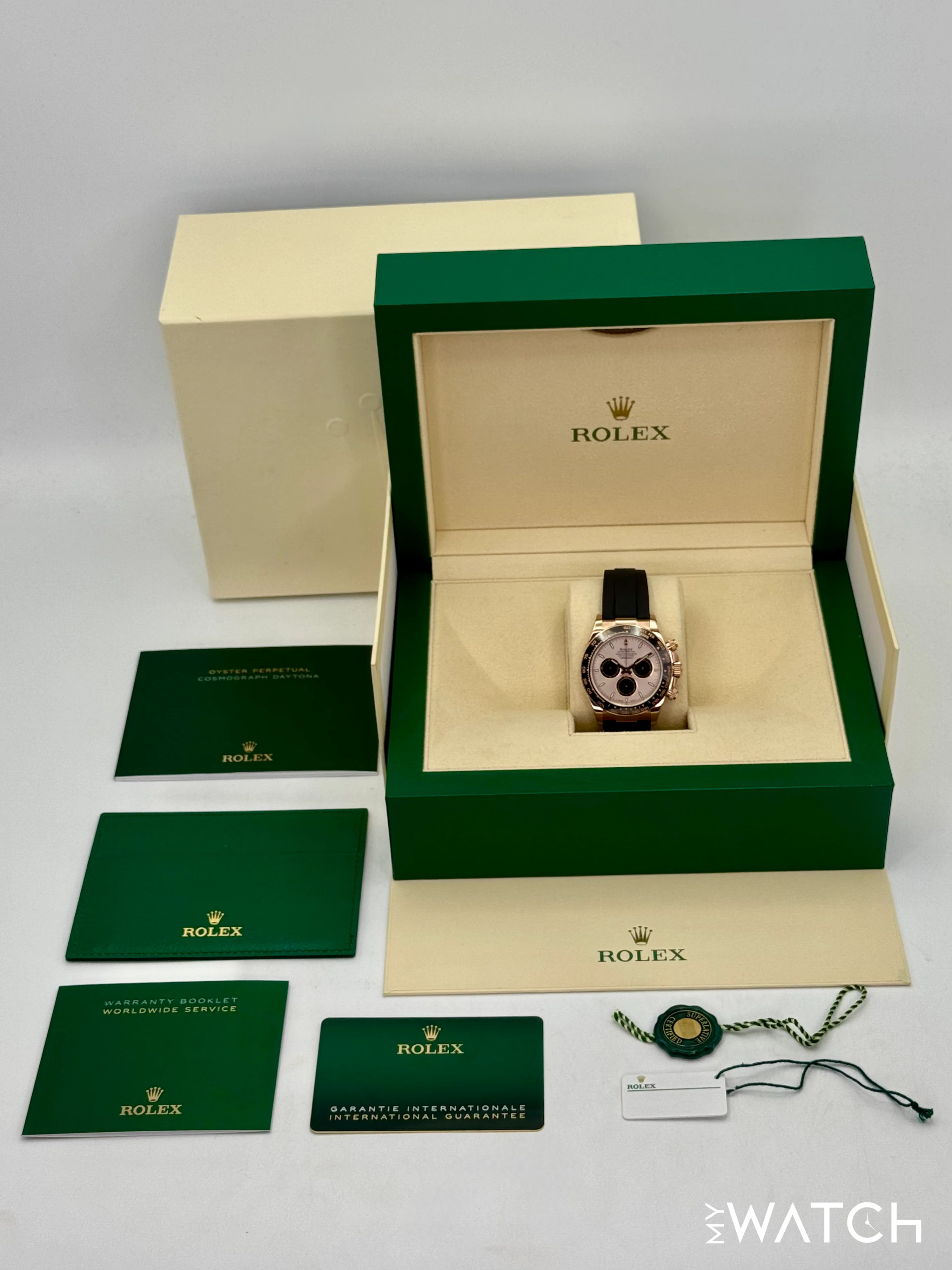 NEW 2025 Rolex Daytona 40mm 126515LN Rose Gold Oysterflex Sundust Dial - Image 10