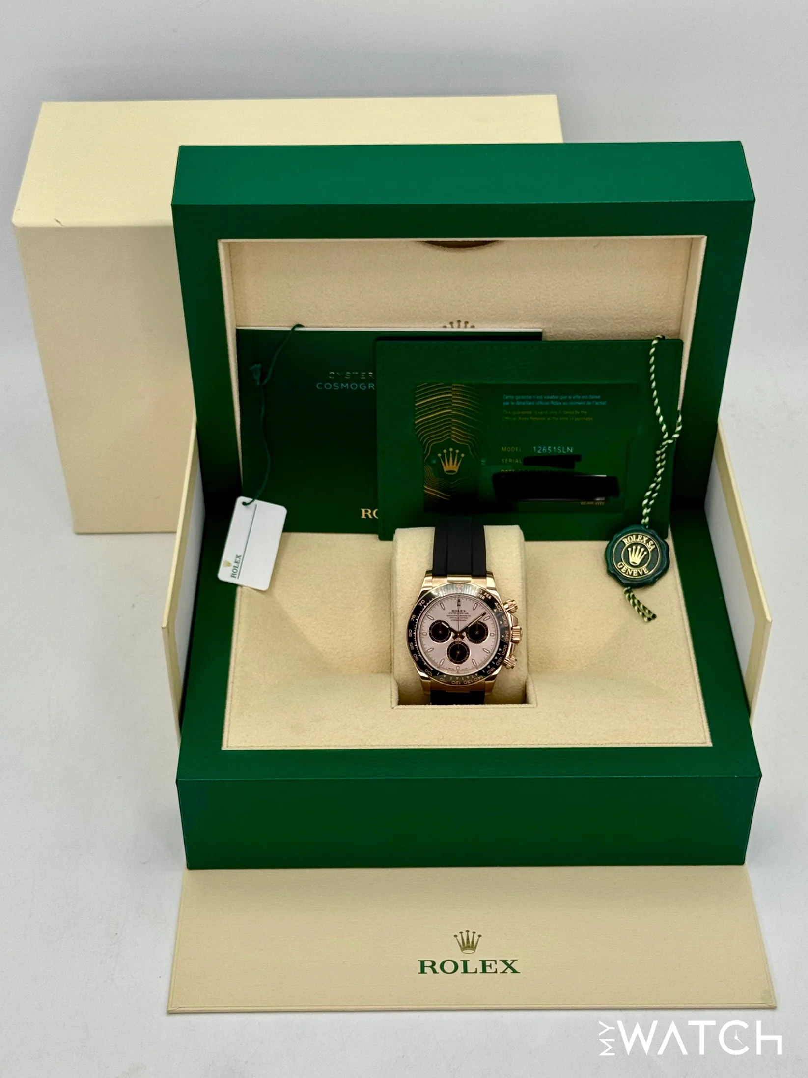 NEW 2025 Rolex Daytona 40mm 126515LN Rose Gold Oysterflex Sundust Dial - Image 9