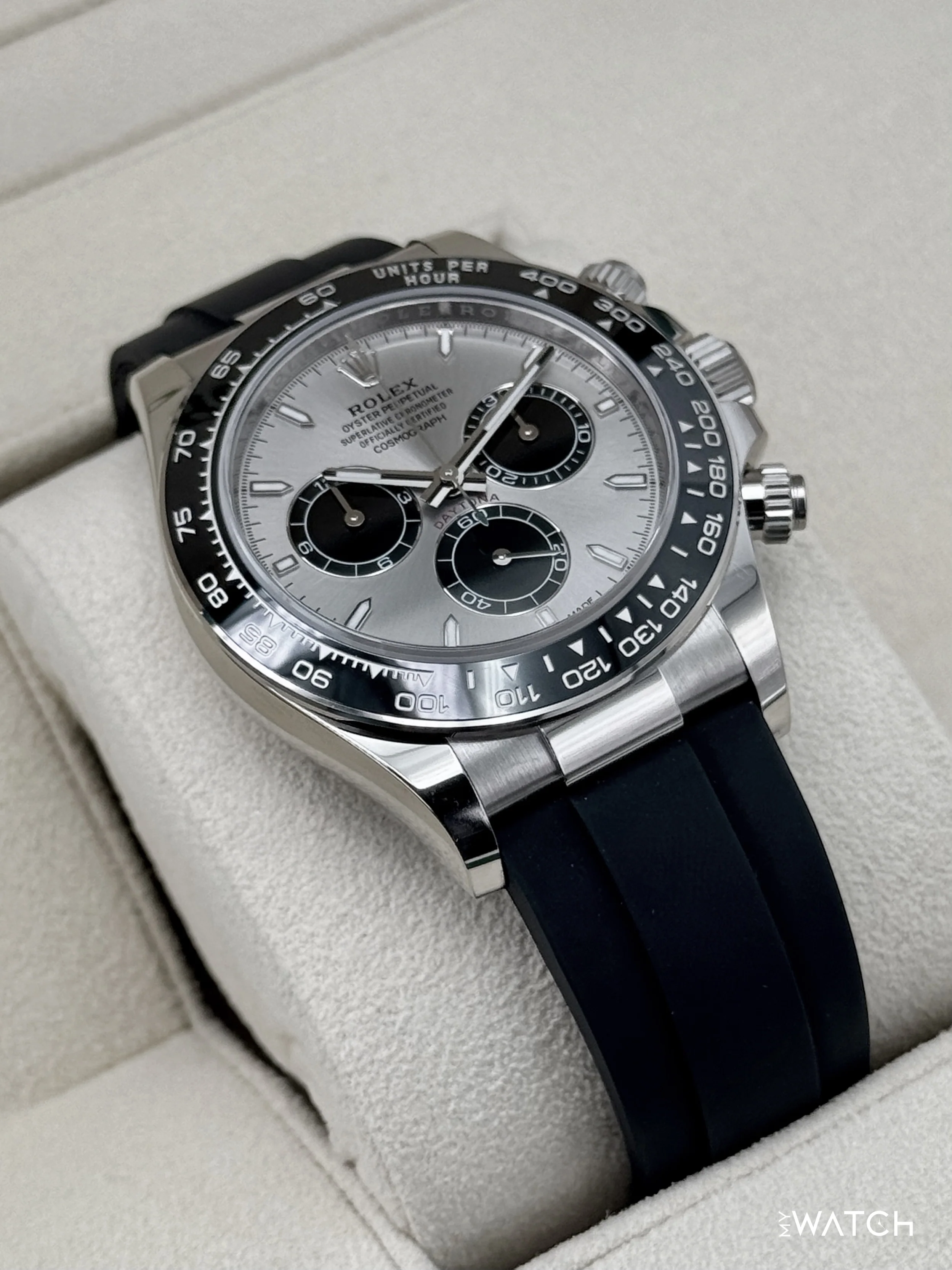 NEW 2025 Rolex Daytona 40mm 126519LN White Gold Oysterflex Silver Ghost Dial - Image 6