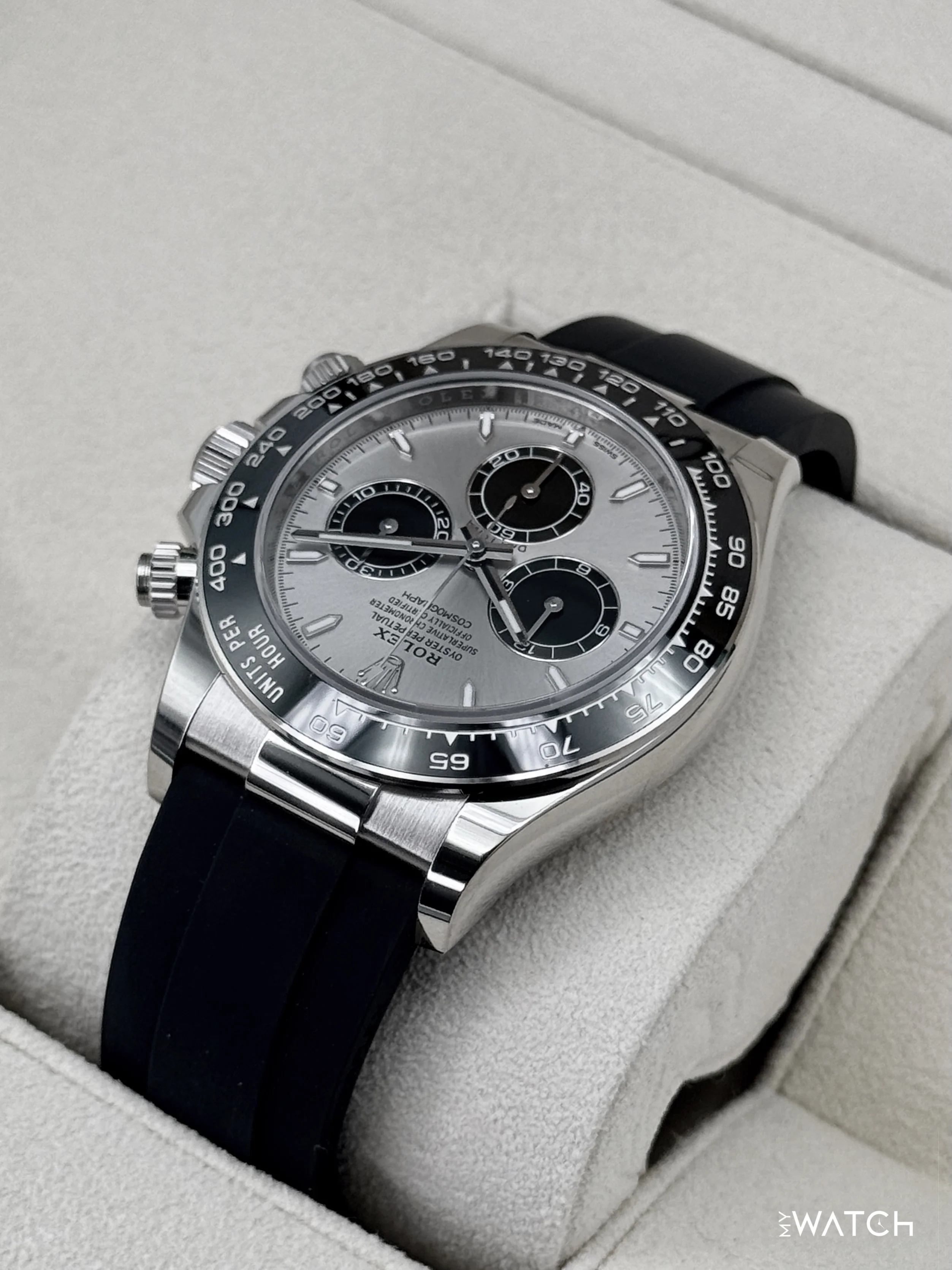 NEW 2025 Rolex Daytona 40mm 126519LN White Gold Oysterflex Silver Ghost Dial - Image 7