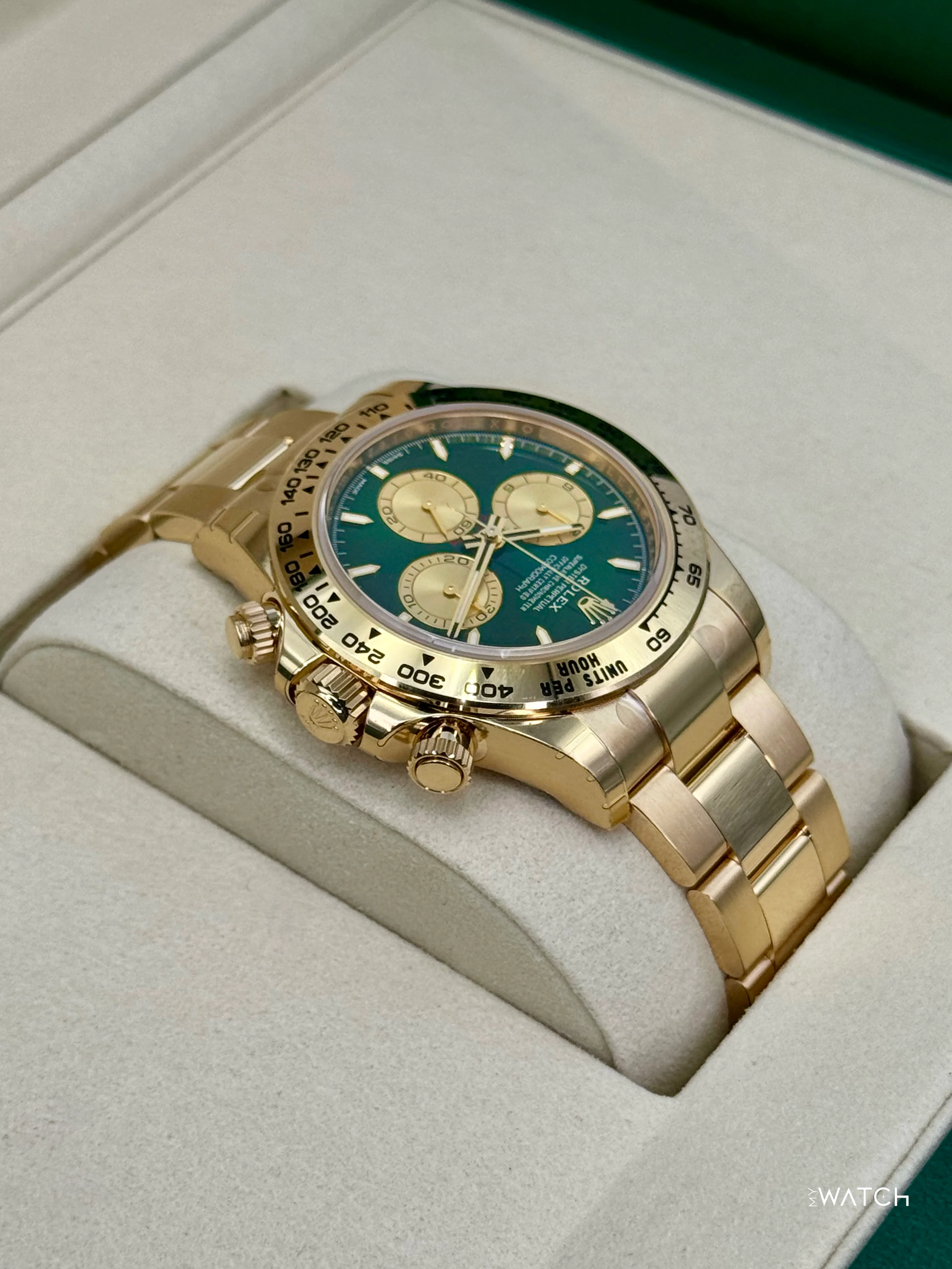 NEW 2025 Rolex Daytona "John Mayer" 40mm 126508 Yellow Gold Green Dial (STICKERED) - Image 8