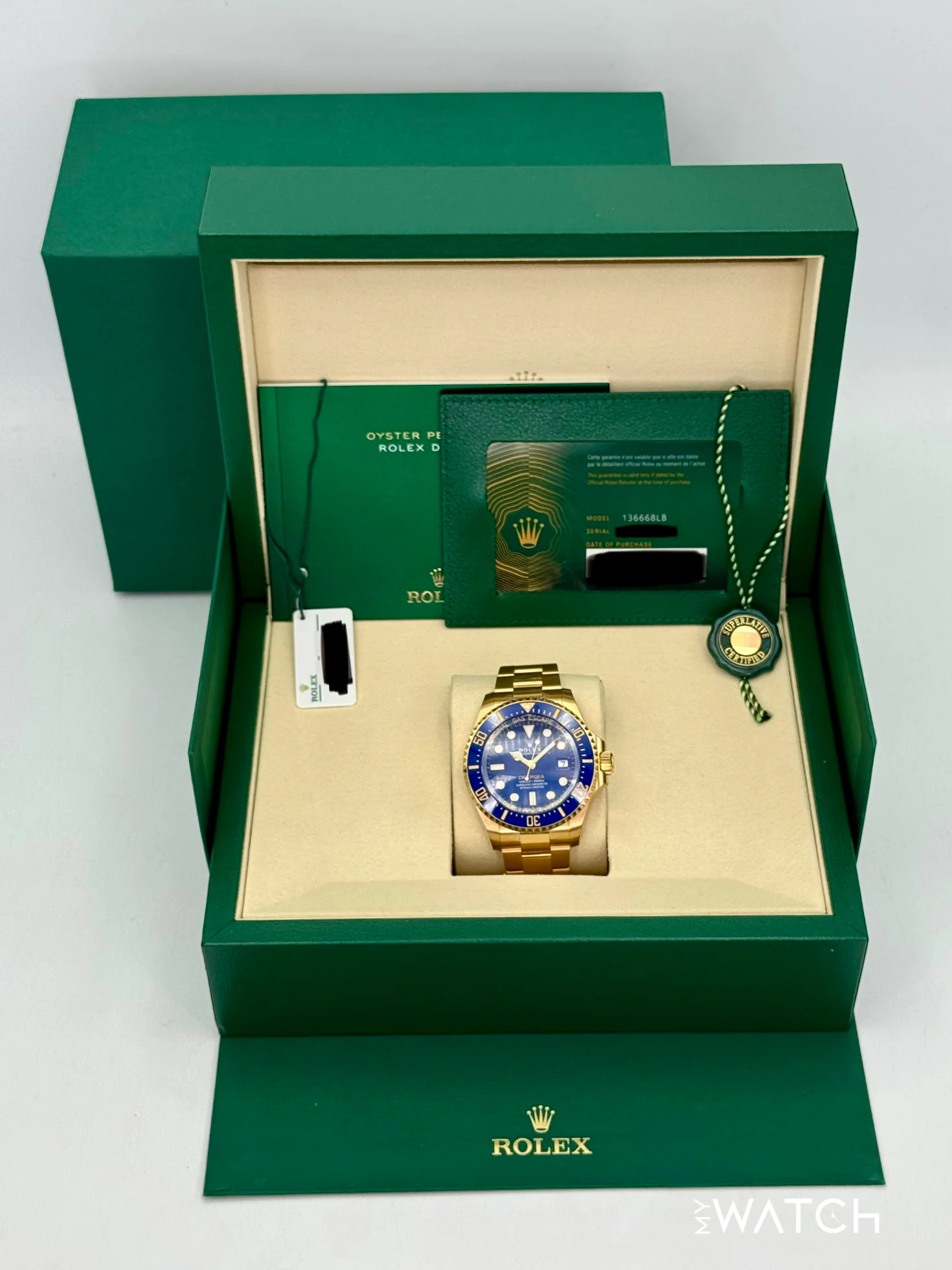 NEW 2025 Rolex Deepsea 44mm 136668LB Yellow Gold Blue Dial (STICKERED) - Image 9