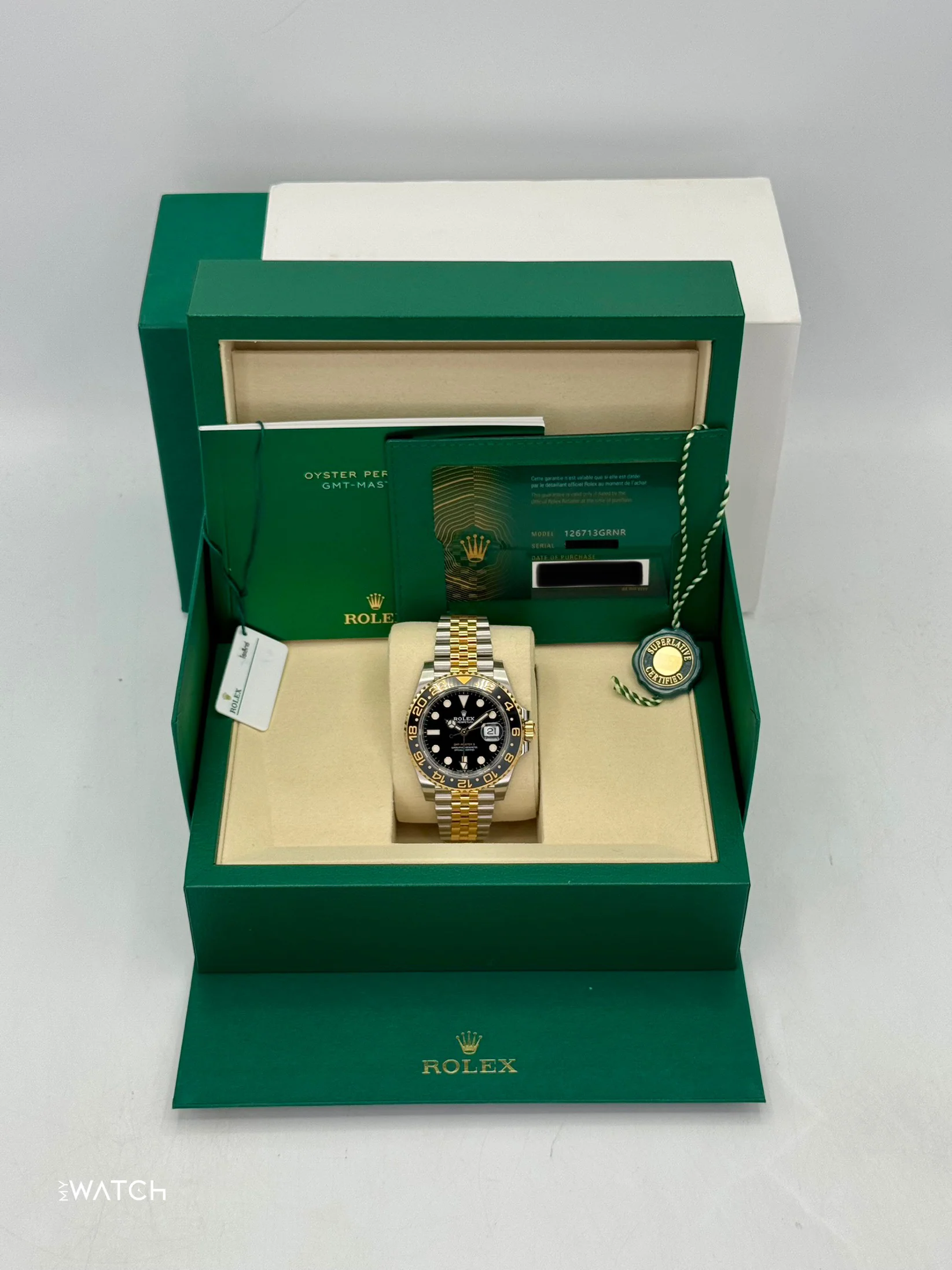 NEW 2025 Rolex GMT-Master II 40mm 126713GRNR Two-Tone Jubilee (STICKERED) - Image 9