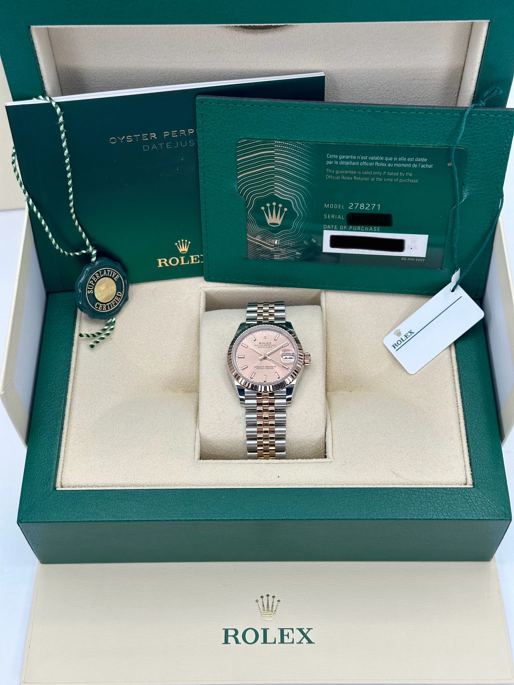 NEW 2025 Rolex Lady Datejust 31mm 278271 Two-Tone Jubilee Pink Dial - Image 2