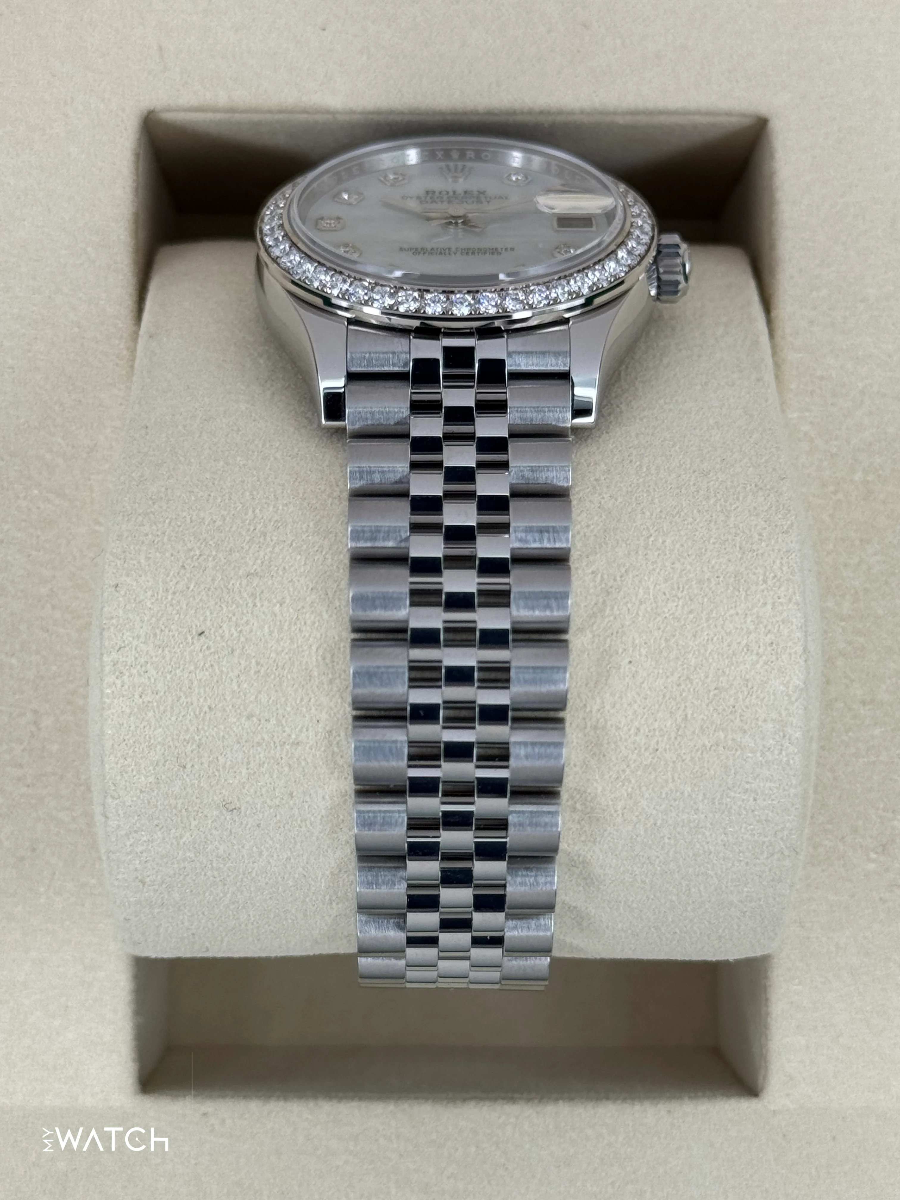 NEW 2025 Rolex Lady Datejust 28mm 278384RBR Jubilee MOP Diamond Dial - Image 3