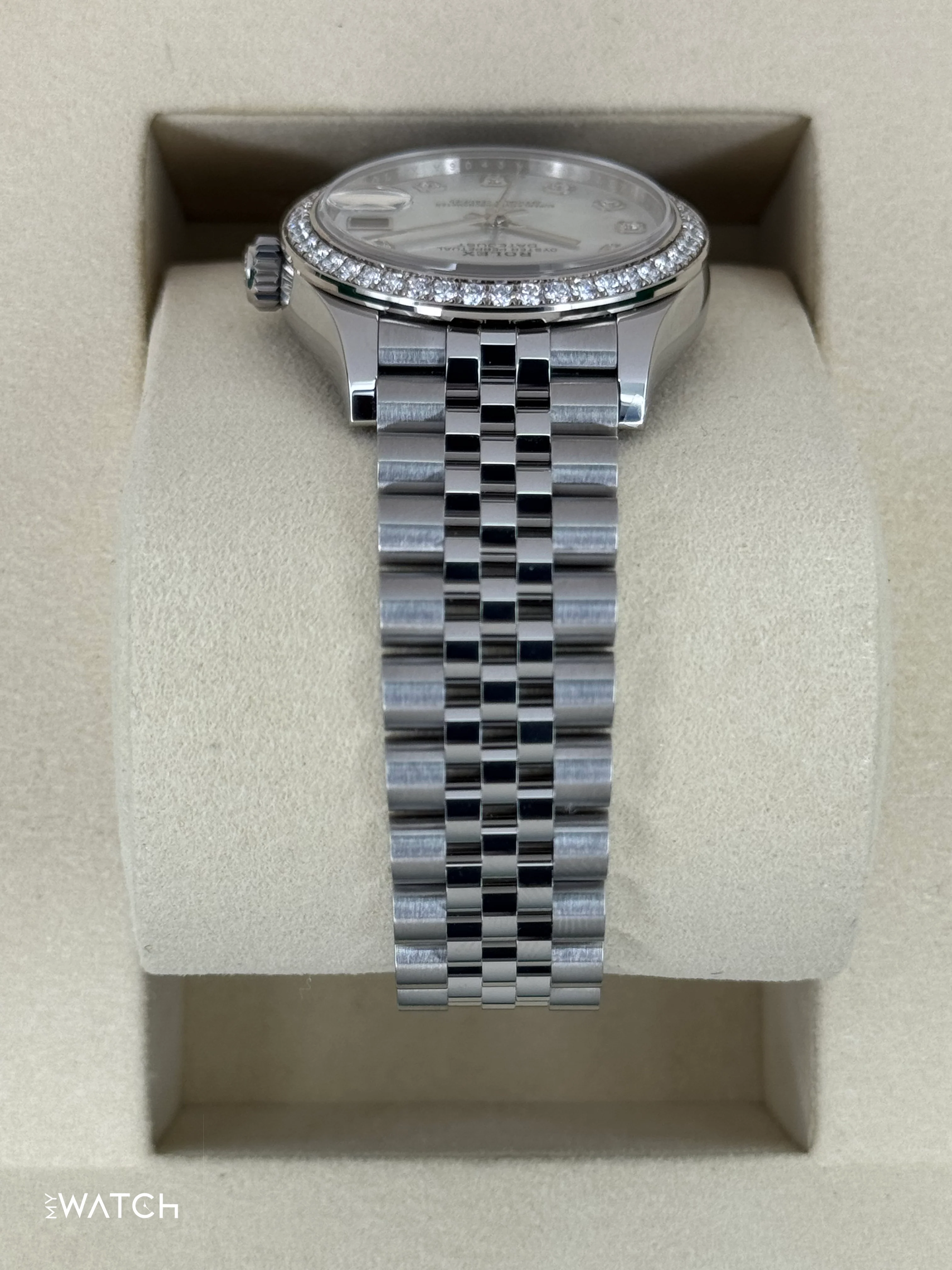 NEW 2025 Rolex Lady Datejust 28mm 278384RBR Jubilee MOP Diamond Dial - Image 4