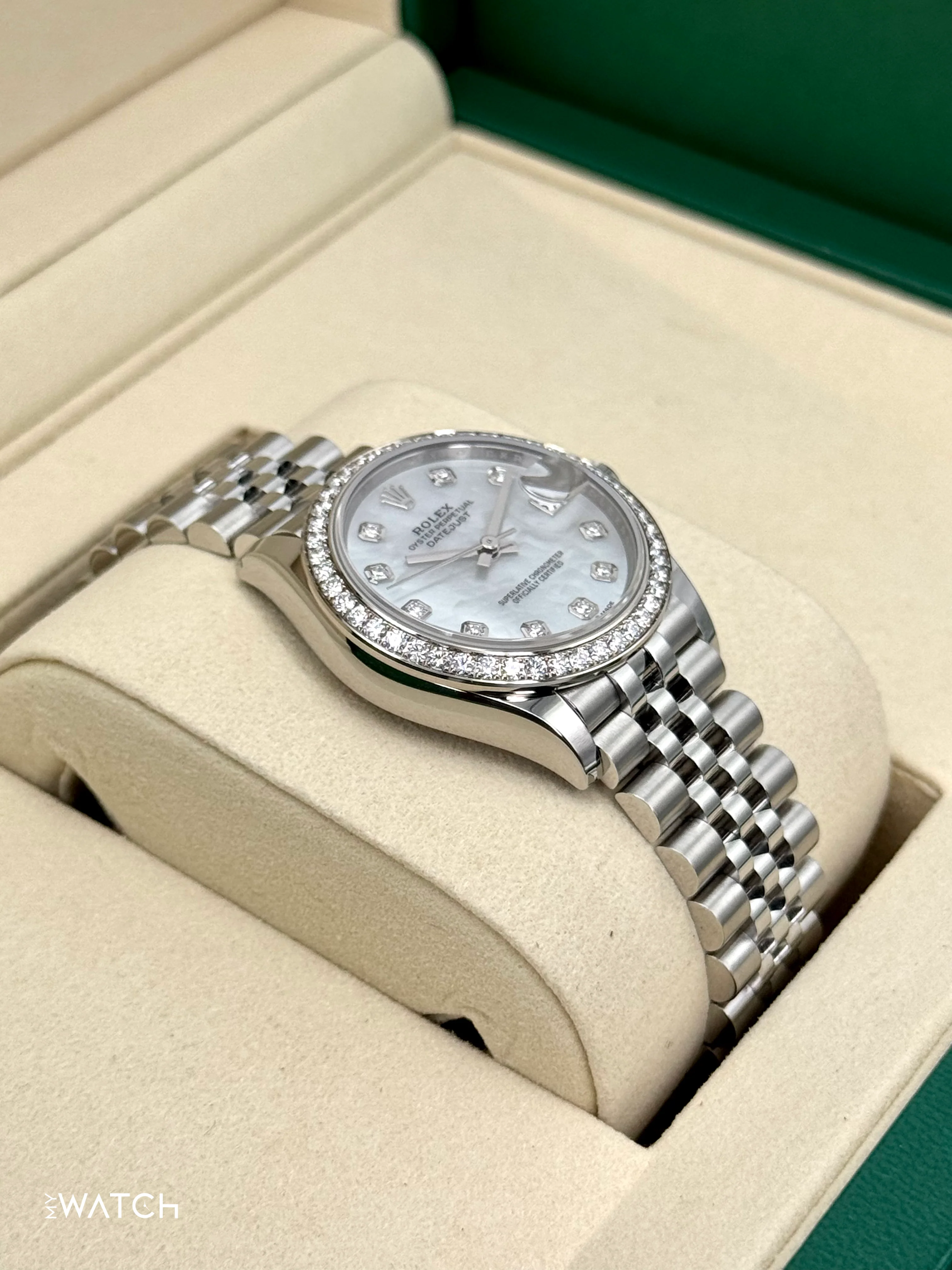 NEW 2025 Rolex Lady Datejust 28mm 278384RBR Jubilee MOP Diamond Dial - Image 6