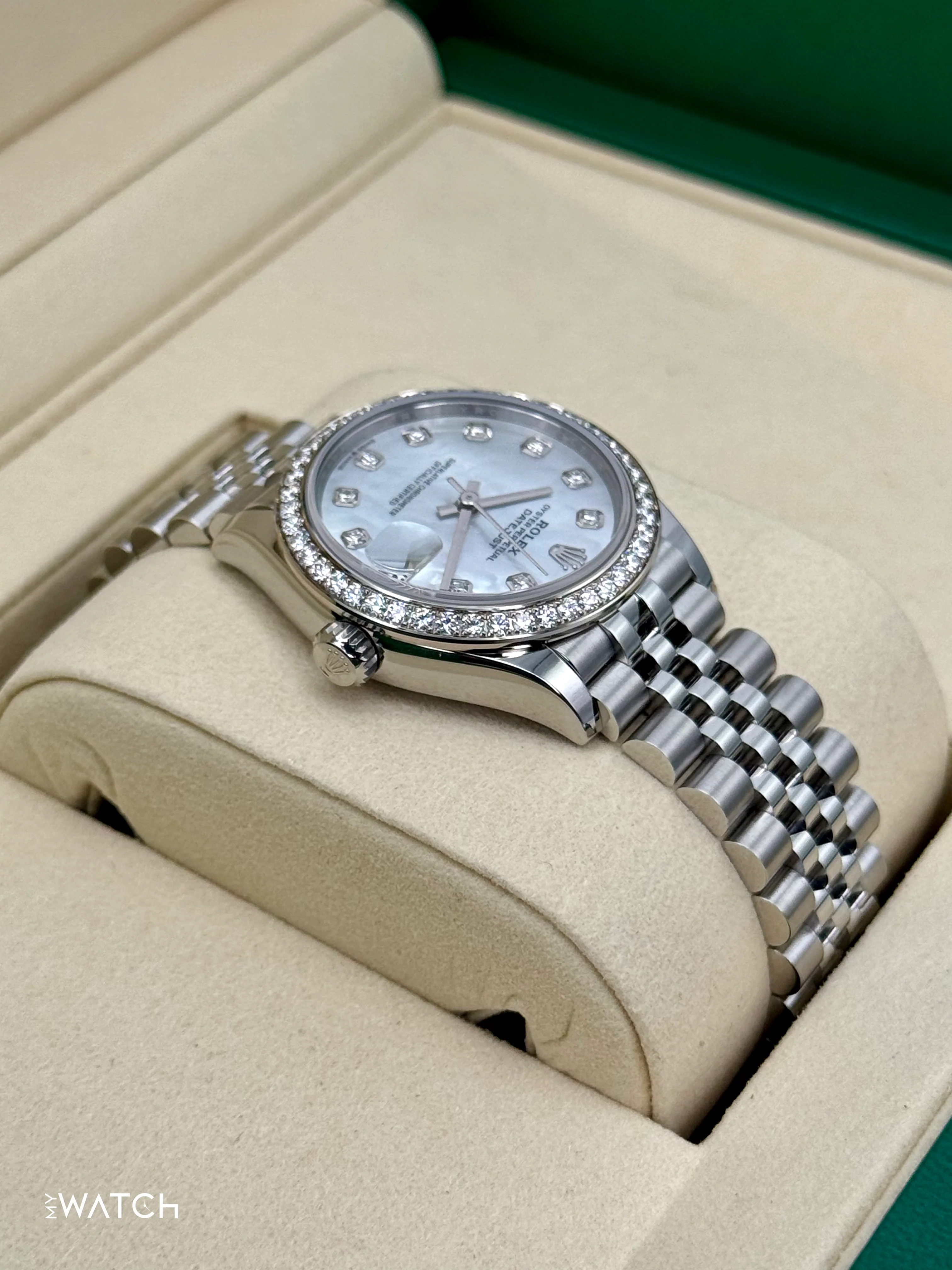 NEW 2025 Rolex Lady Datejust 28mm 278384RBR Jubilee MOP Diamond Dial - Image 8