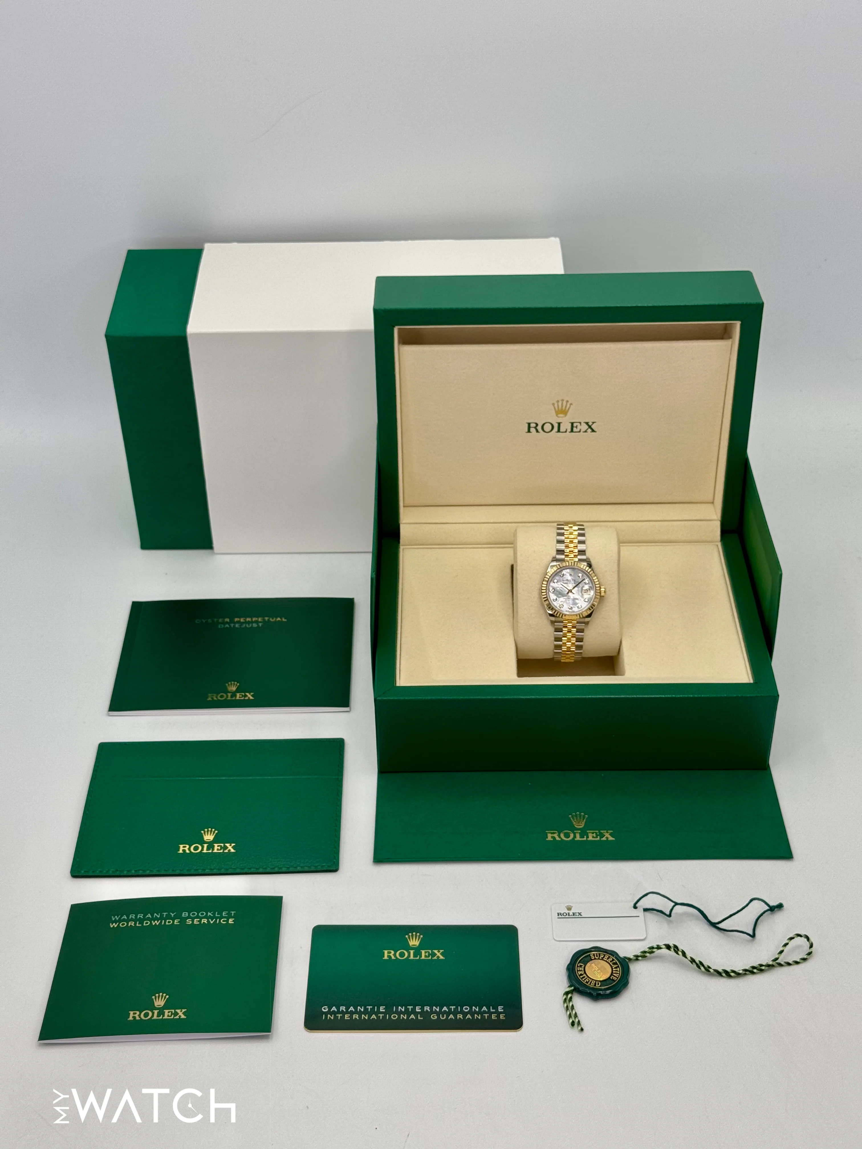 NEW 2025 Rolex Lady Datejust 28mm 279173 Jubilee MOP Diamond Dial - Image 10
