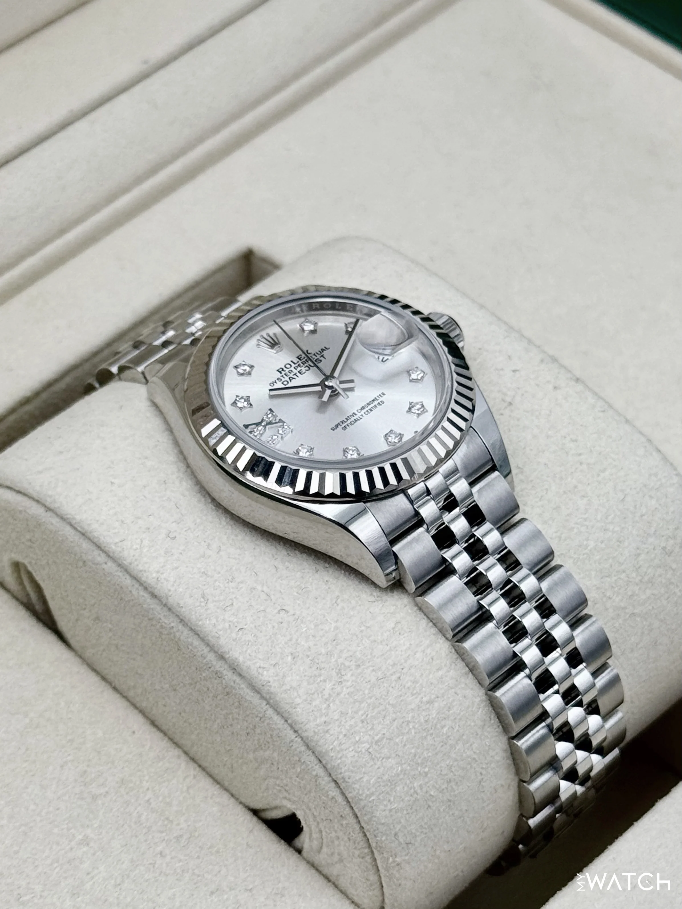 NEW 2025 Rolex Lady Datejust 28mm 279174 Stainless Steel Jubilee Silver Star Diamond Dial - Image 6