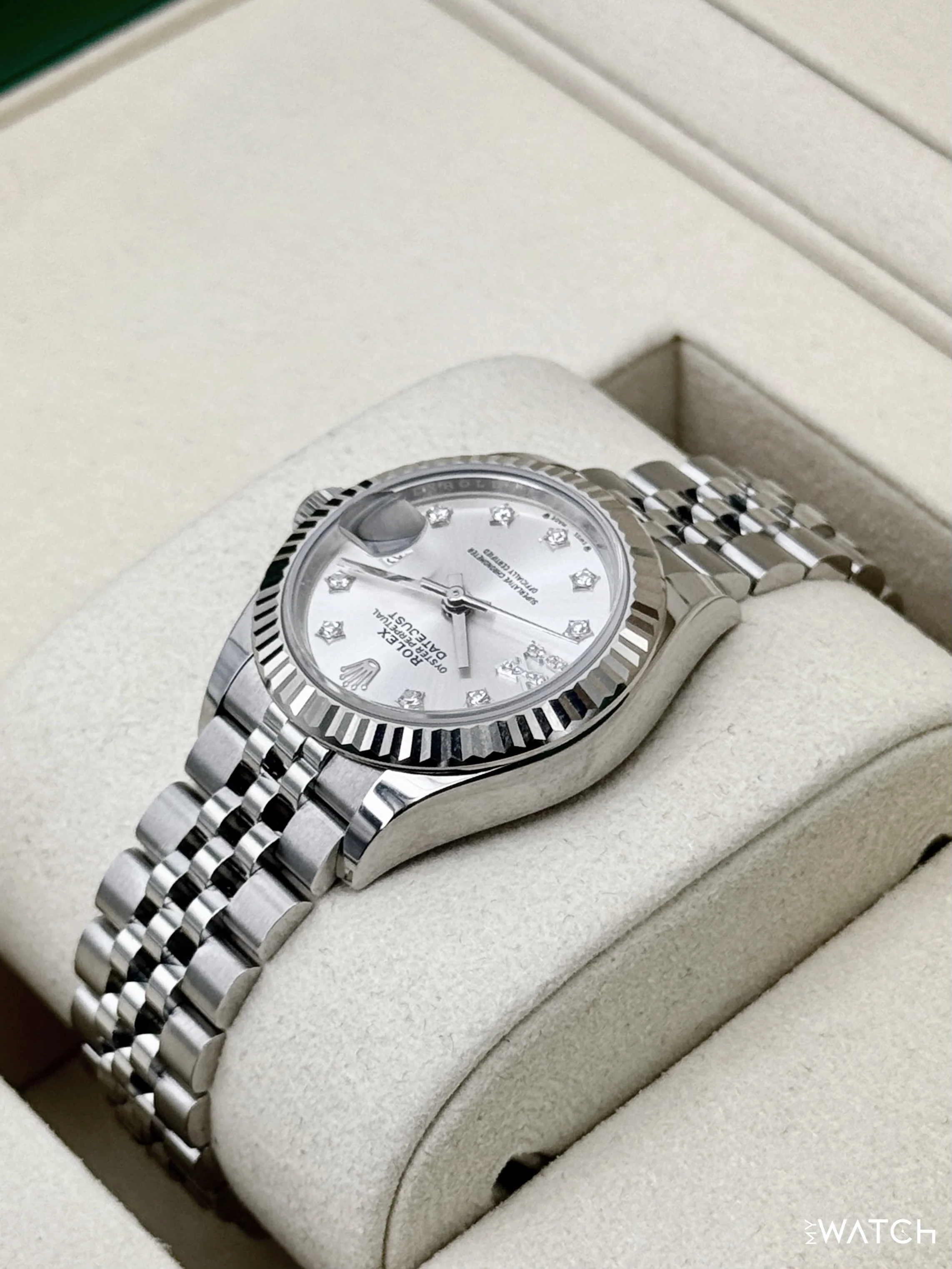 NEW 2025 Rolex Lady Datejust 28mm 279174 Stainless Steel Jubilee Silver Star Diamond Dial - Image 7
