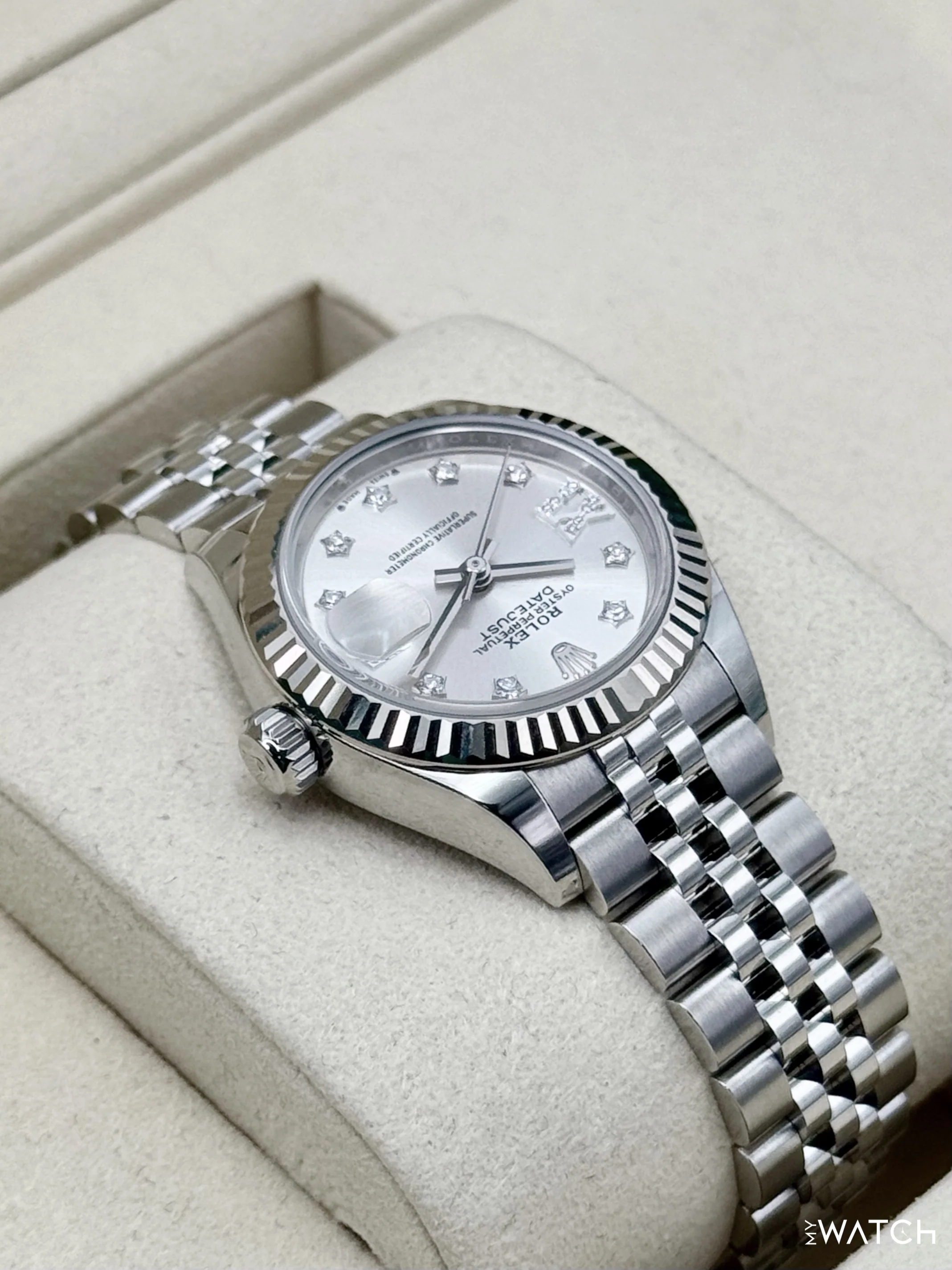 NEW 2025 Rolex Lady Datejust 28mm 279174 Stainless Steel Jubilee Silver Star Diamond Dial - Image 8