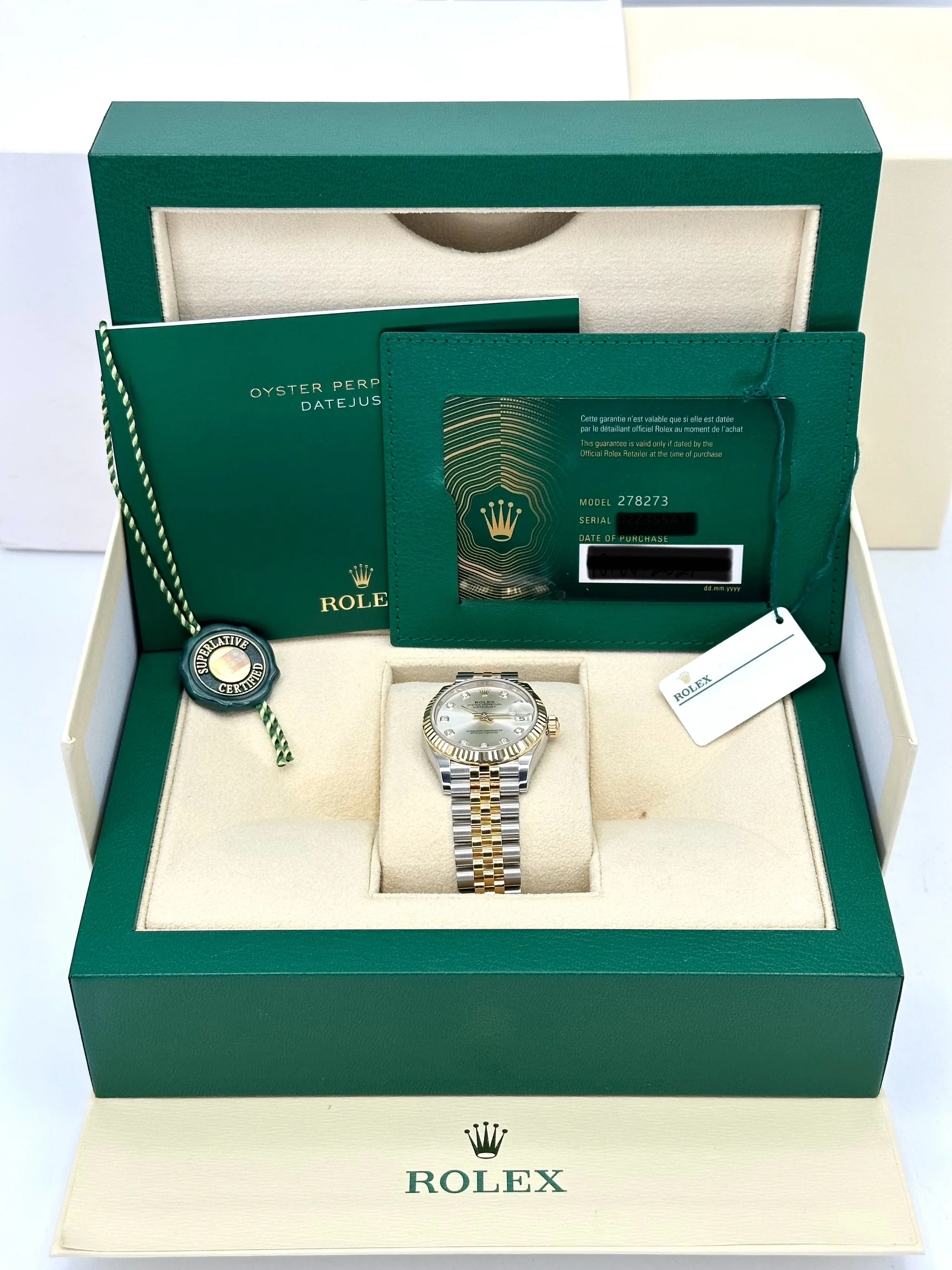 NEW 2025 Rolex Lady Datejust 31mm 278273 Two-Tone Silver Diamond Dial - Image 10