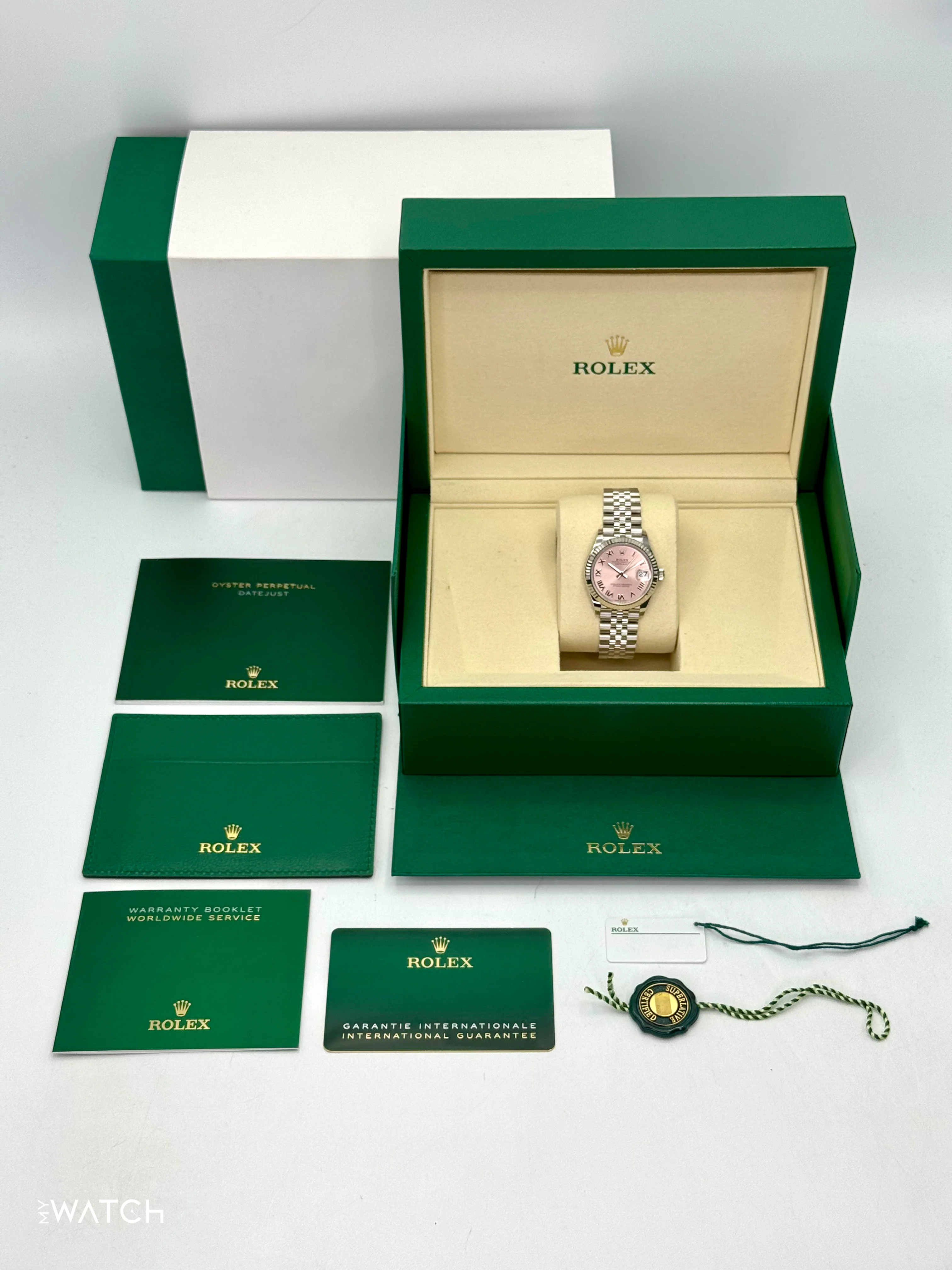 NEW 2025 Rolex Lady Datejust 31mm 278274 Stainless Steel Jubilee Pink Roman Dial - Image 10