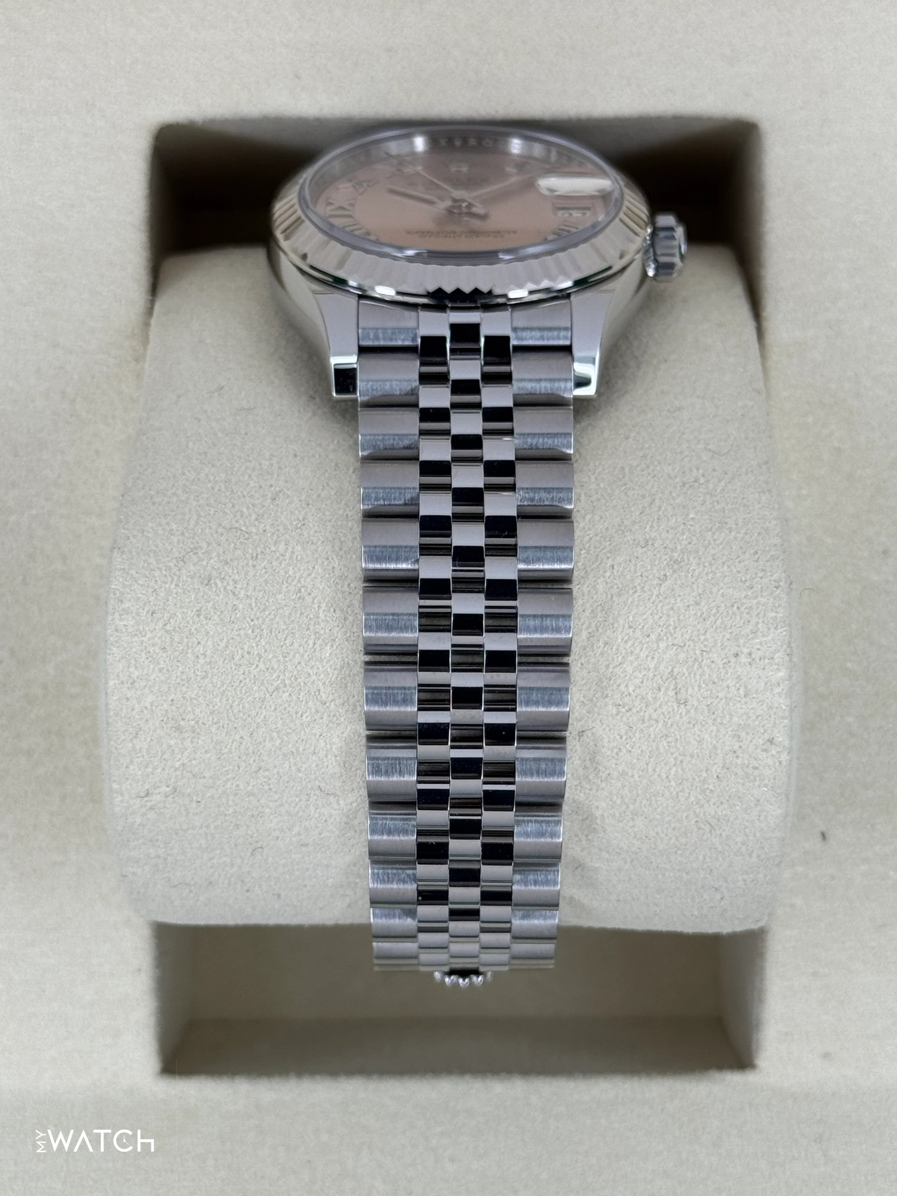 NEW 2025 Rolex Lady Datejust 31mm 278274 Stainless Steel Jubilee Pink Roman Dial - Image 3