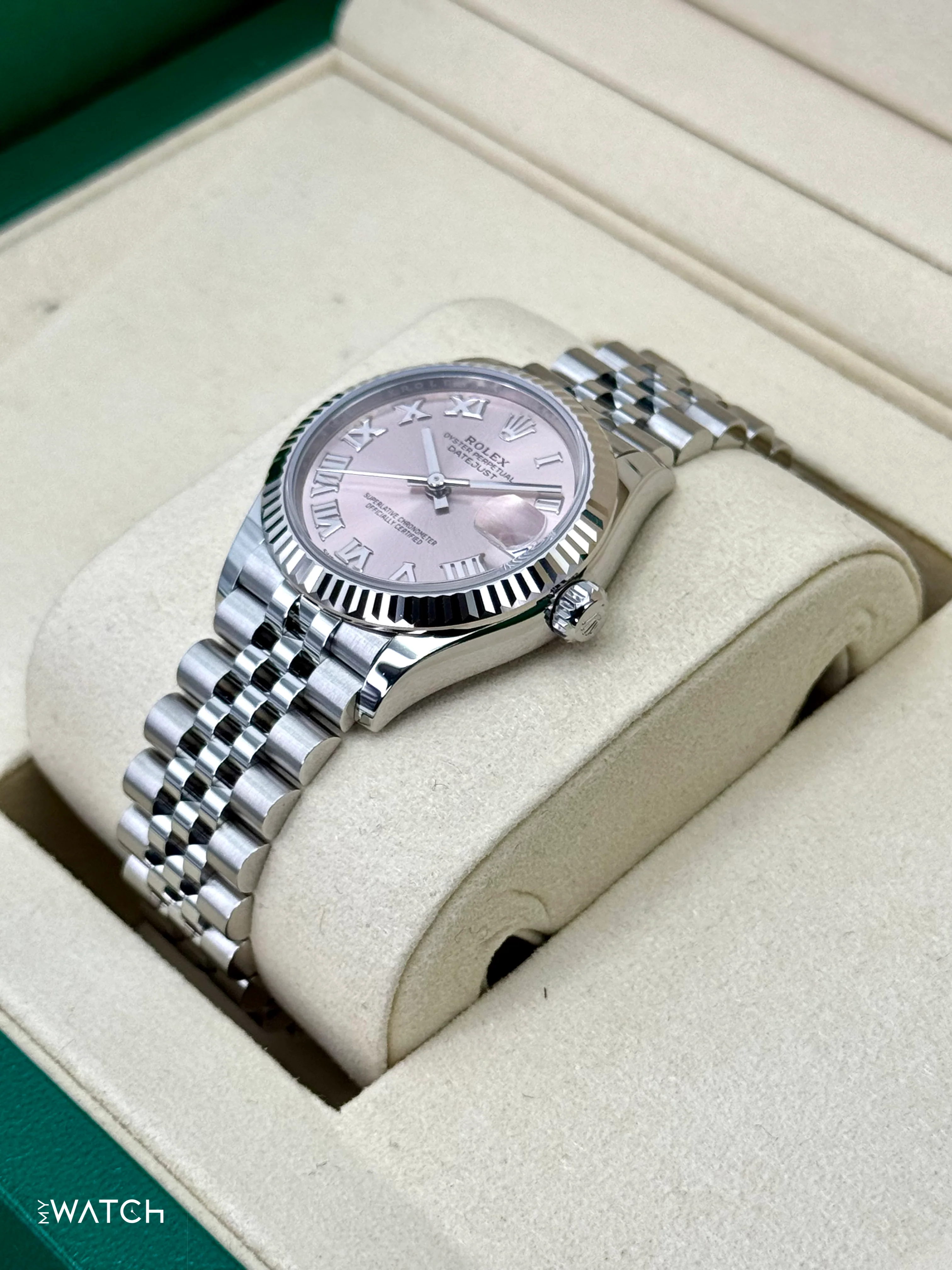 NEW 2025 Rolex Lady Datejust 31mm 278274 Stainless Steel Jubilee Pink Roman Dial - Image 5
