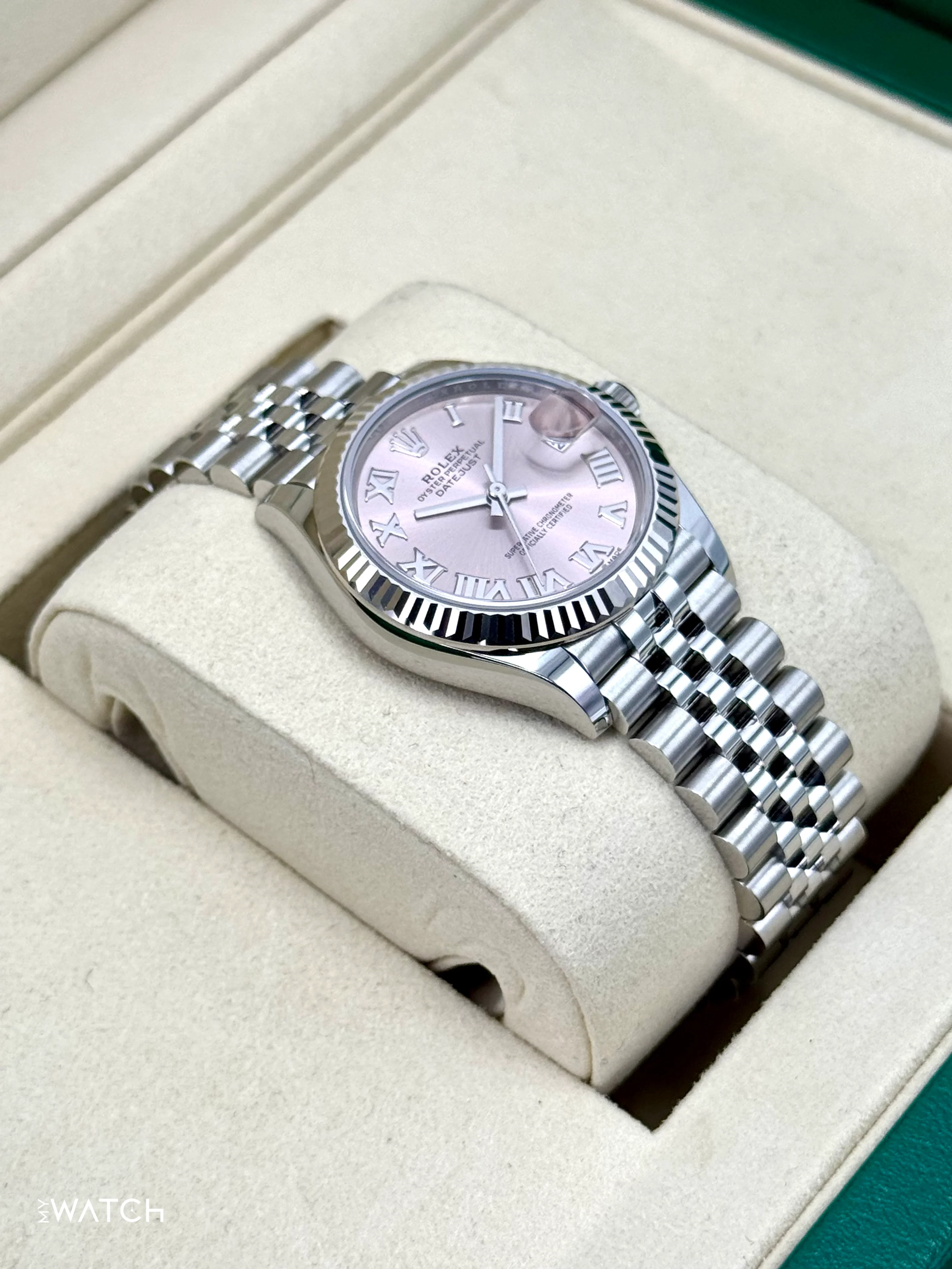 NEW 2025 Rolex Lady Datejust 31mm 278274 Stainless Steel Jubilee Pink Roman Dial - Image 6