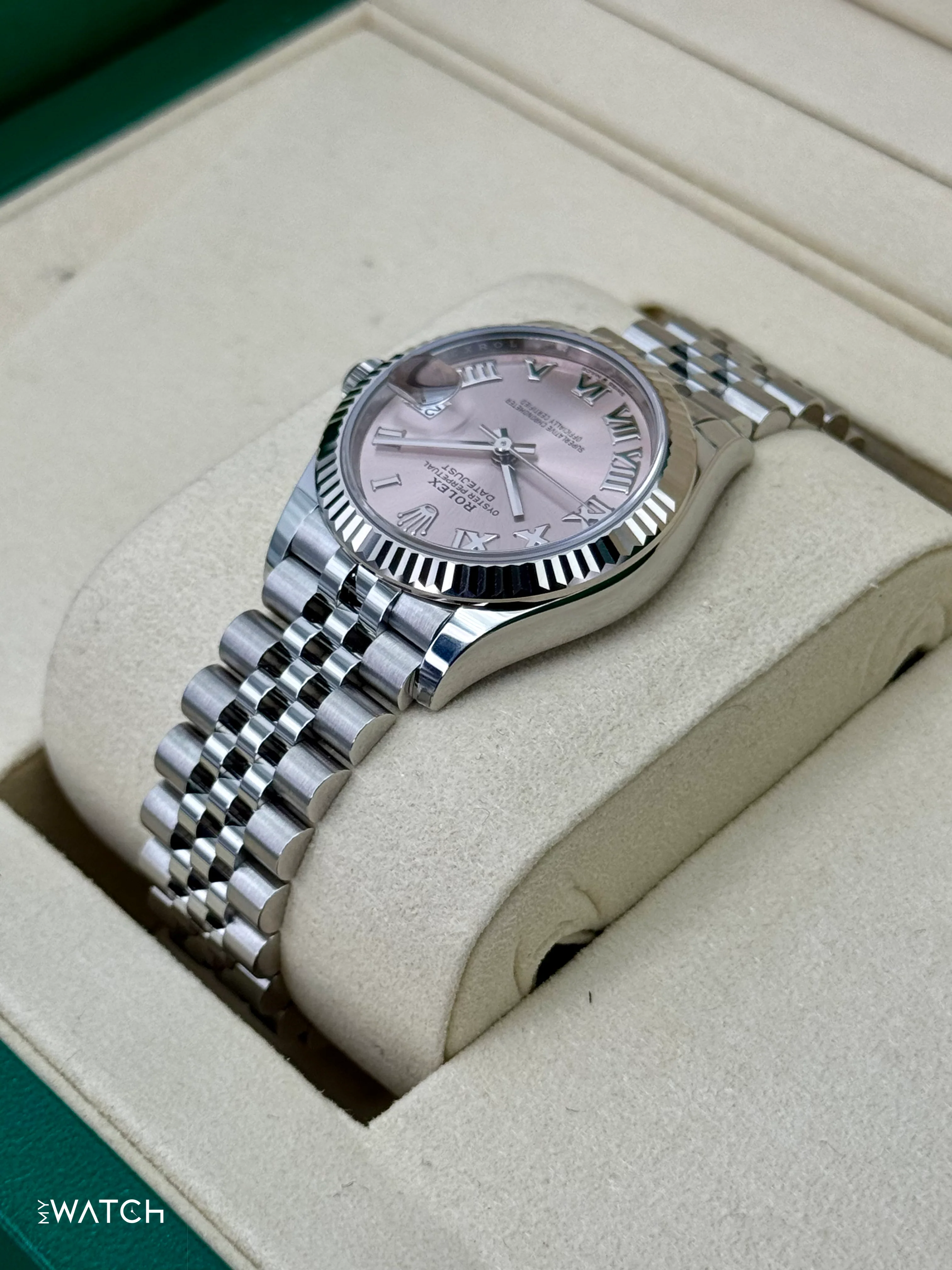 NEW 2025 Rolex Lady Datejust 31mm 278274 Stainless Steel Jubilee Pink Roman Dial - Image 7