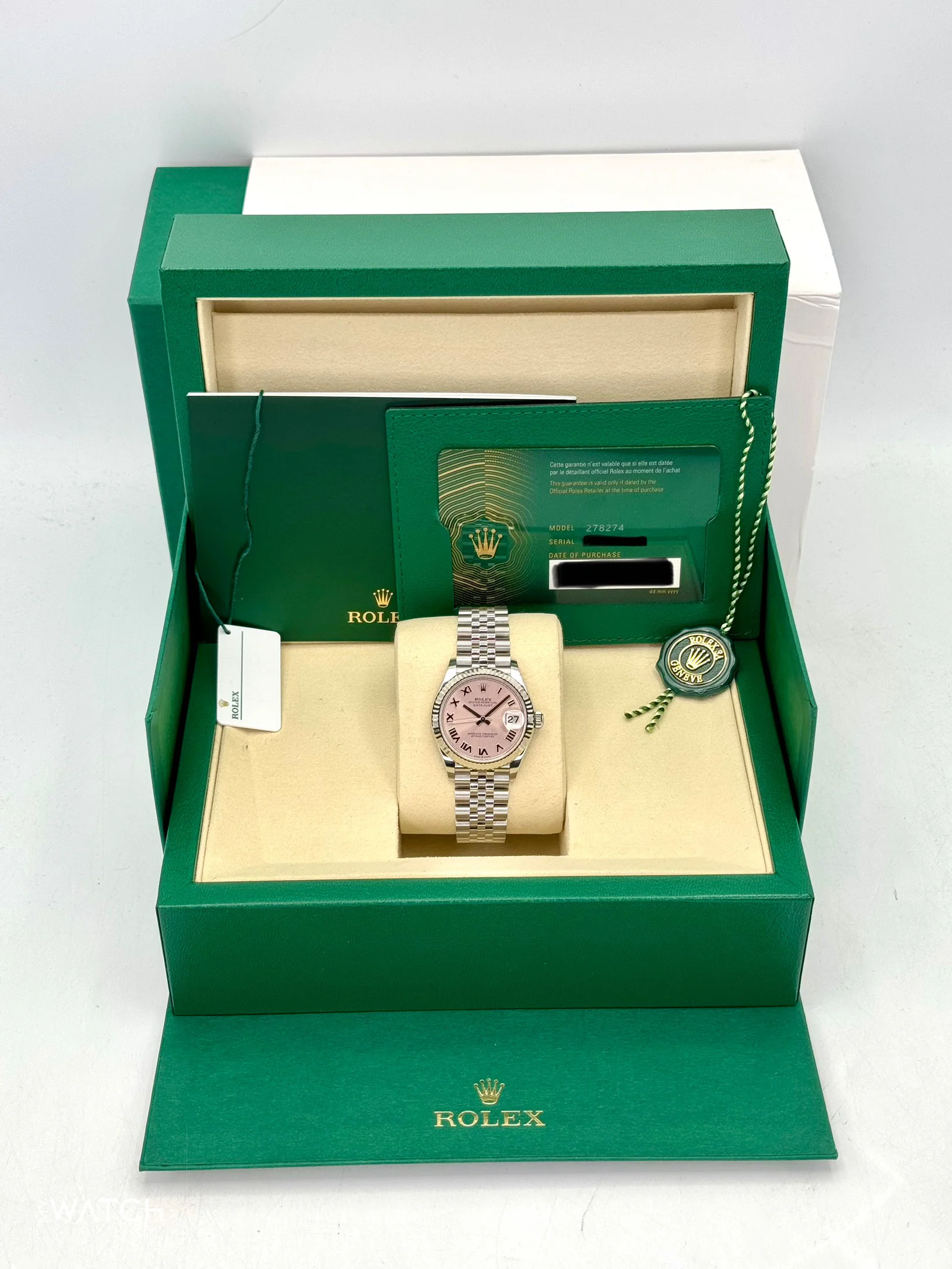 NEW 2025 Rolex Lady Datejust 31mm 278274 Stainless Steel Jubilee Pink Roman Dial - Image 9
