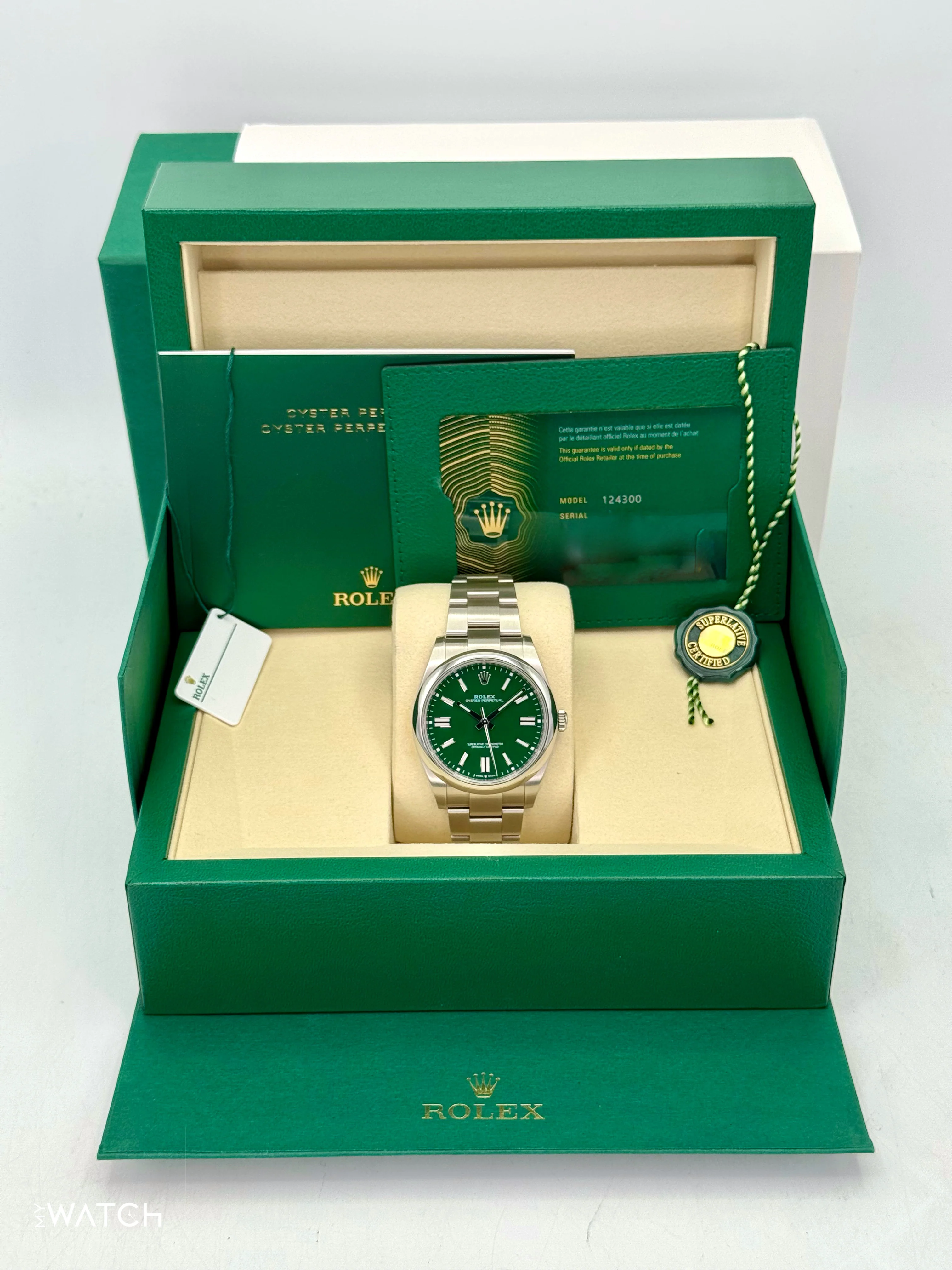 NEW 2025 Rolex Oyster Perpetual 41mm 124300 Green Dial - Image 9