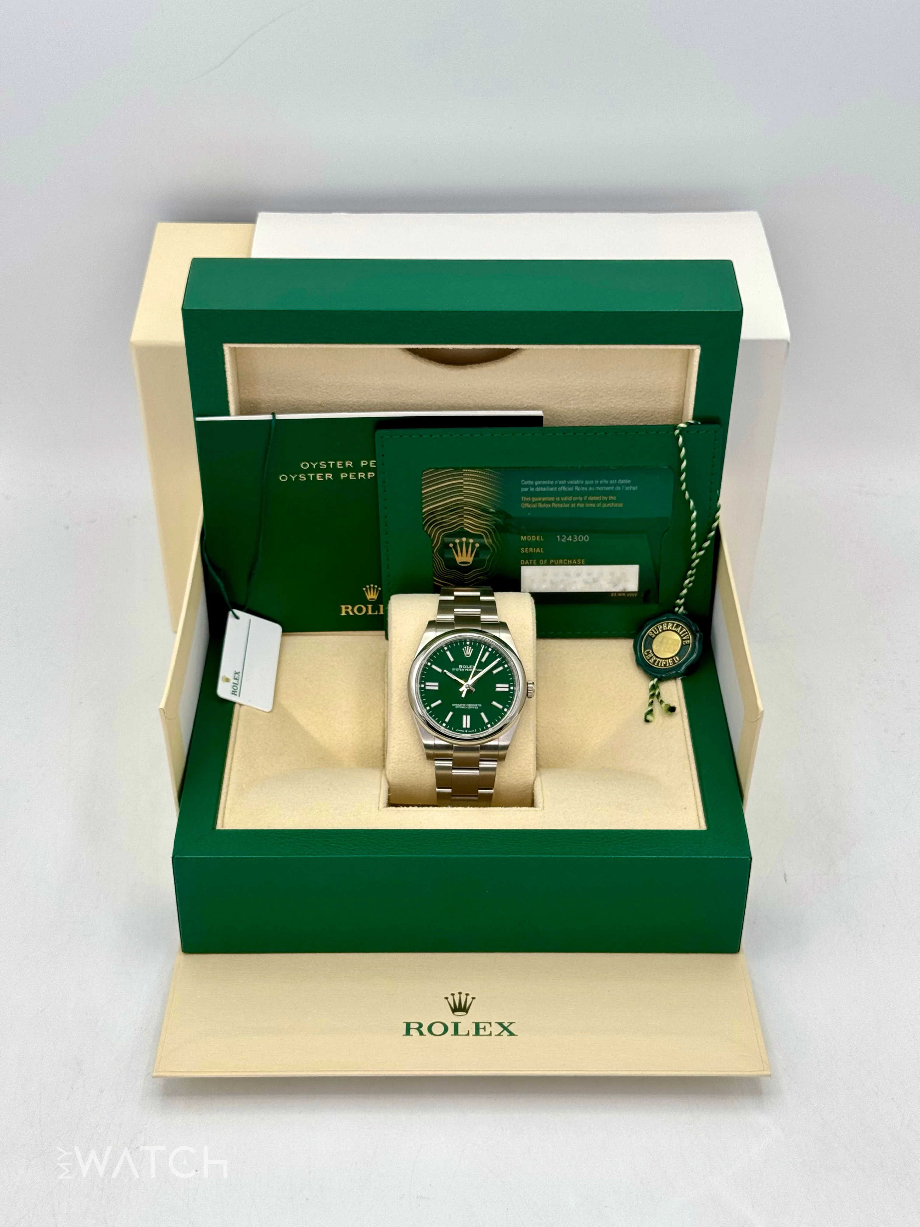 NEW 2025 Rolex Oyster Perpetual 41mm 124300 Green Dial - Image 9