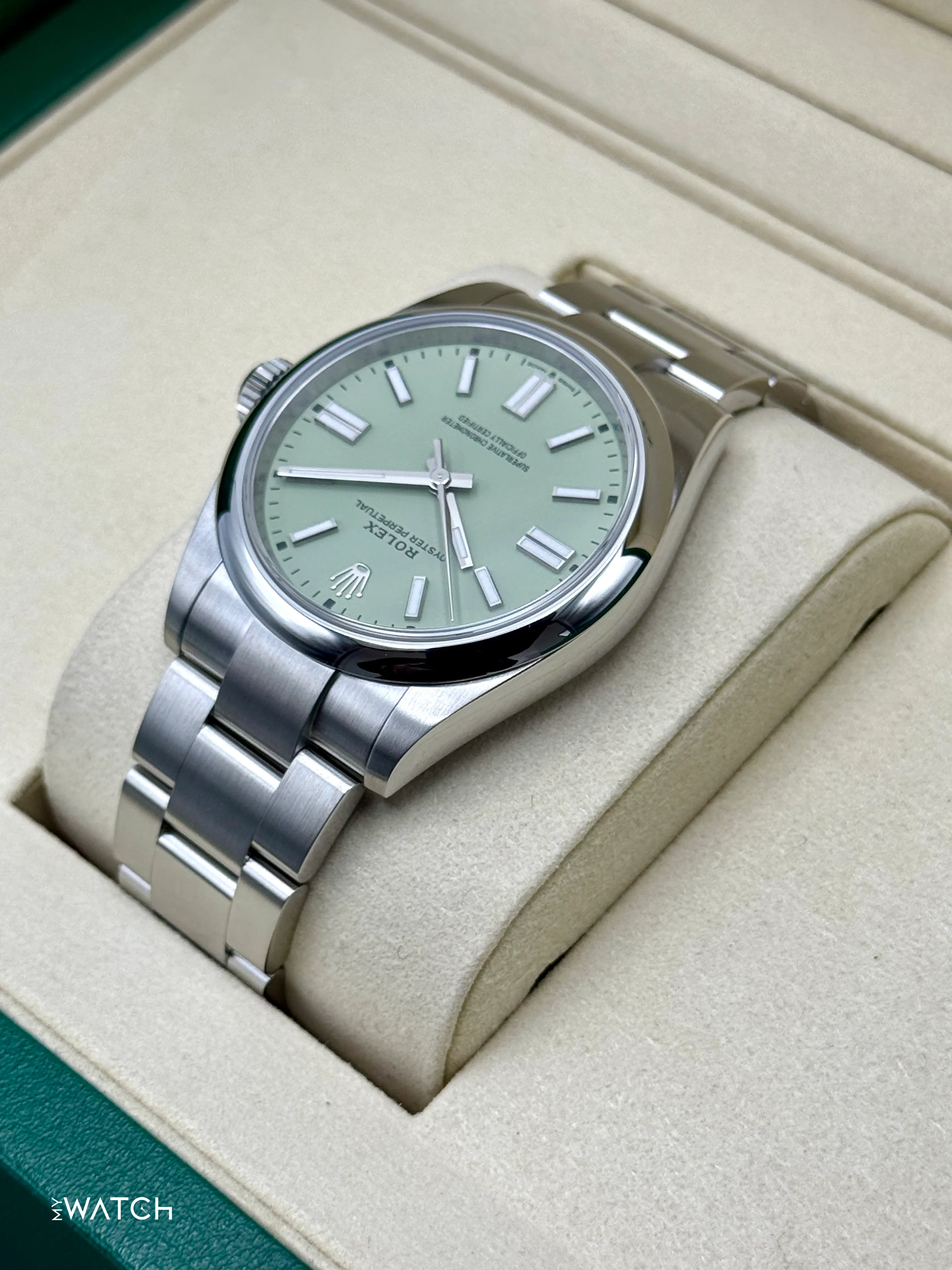 NEW 2025 Rolex Oyster Perpetual 41mm 134300 Pistachio Dial - Image 7