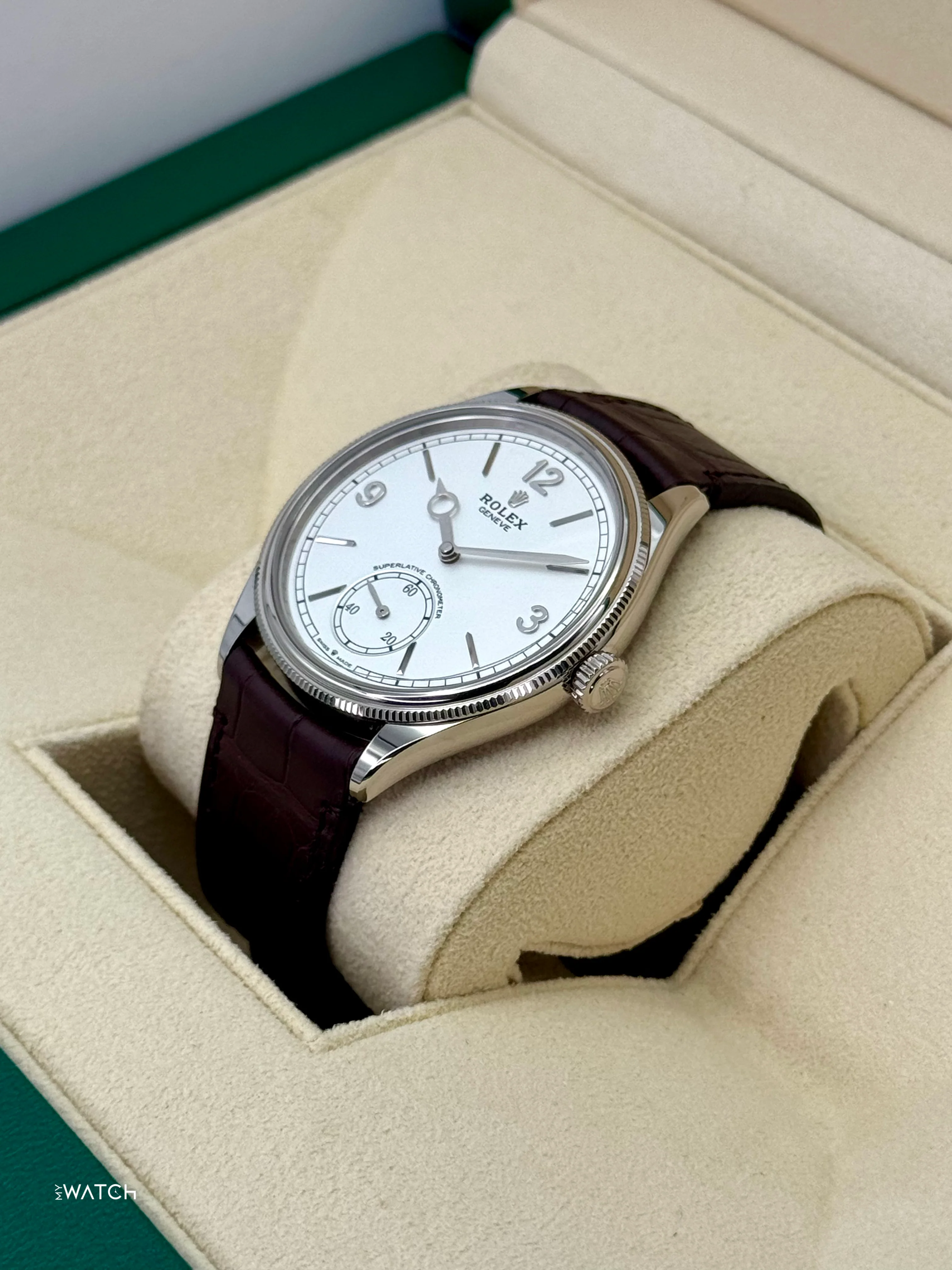 NEW 2025 Rolex Perpetual 1908 39mm 52509 18kt White Gold White Dial - Image 3