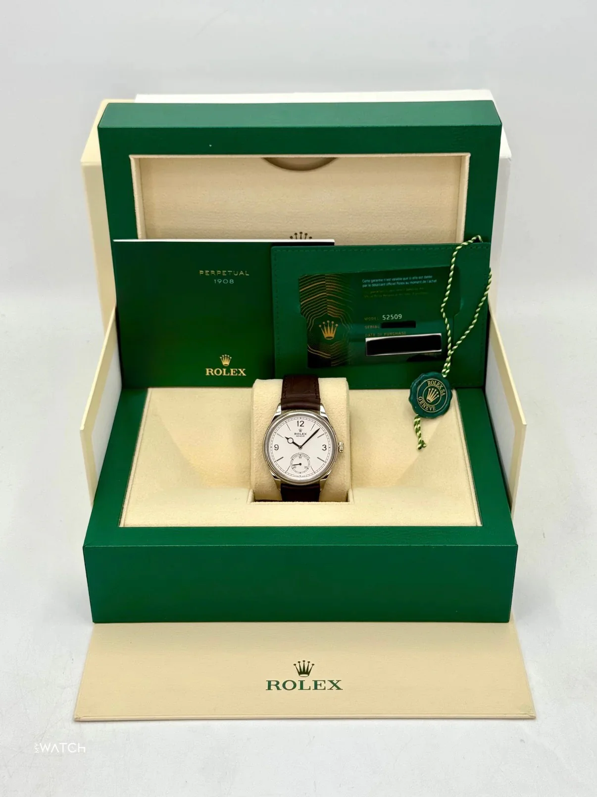 NEW 2025 Rolex Perpetual 1908 39mm 52509 18kt White Gold White Dial - Image 8